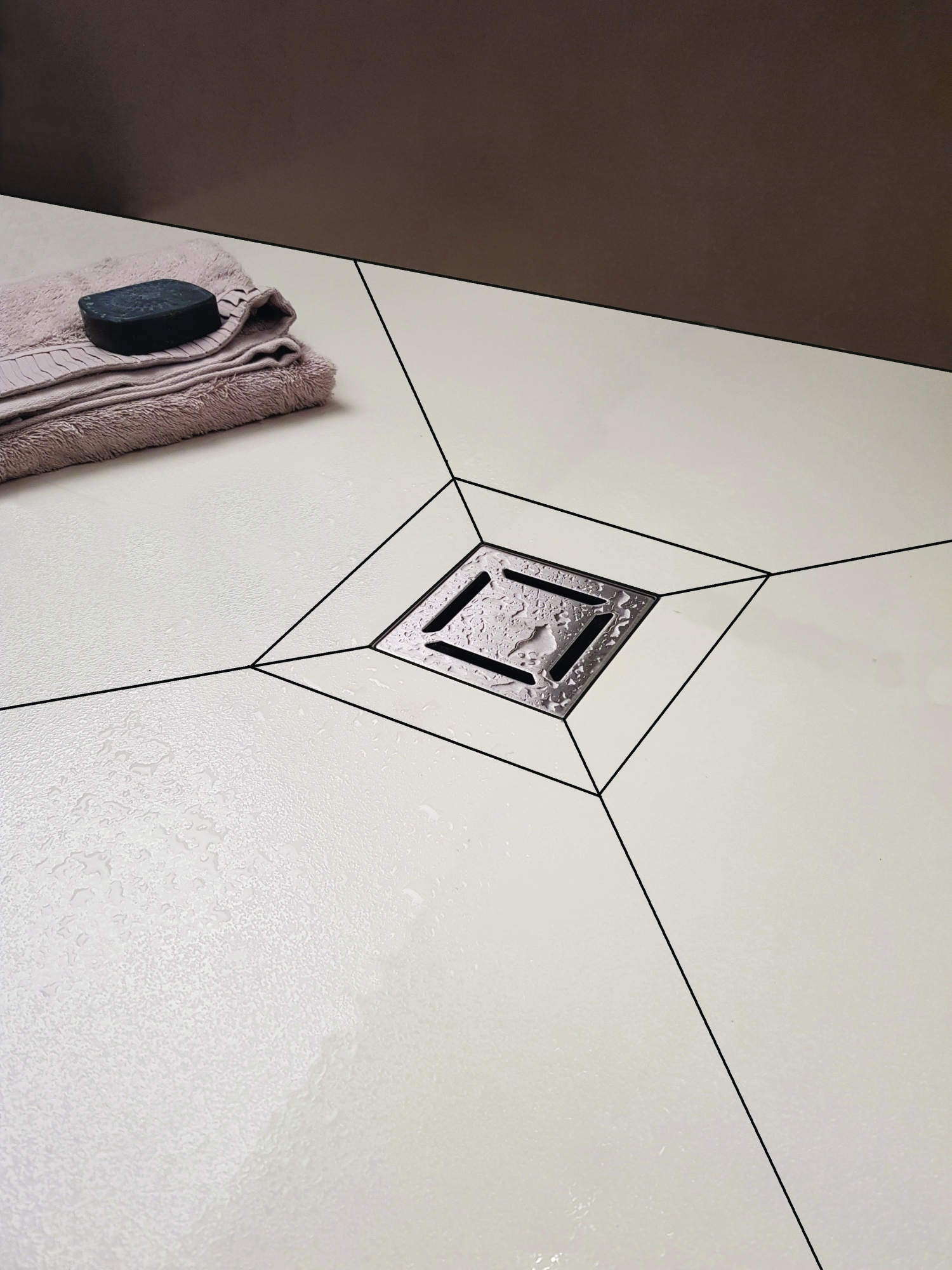 Душевой трап BERGES Wasserhaus ZENTRUM Norma 150х150 090363