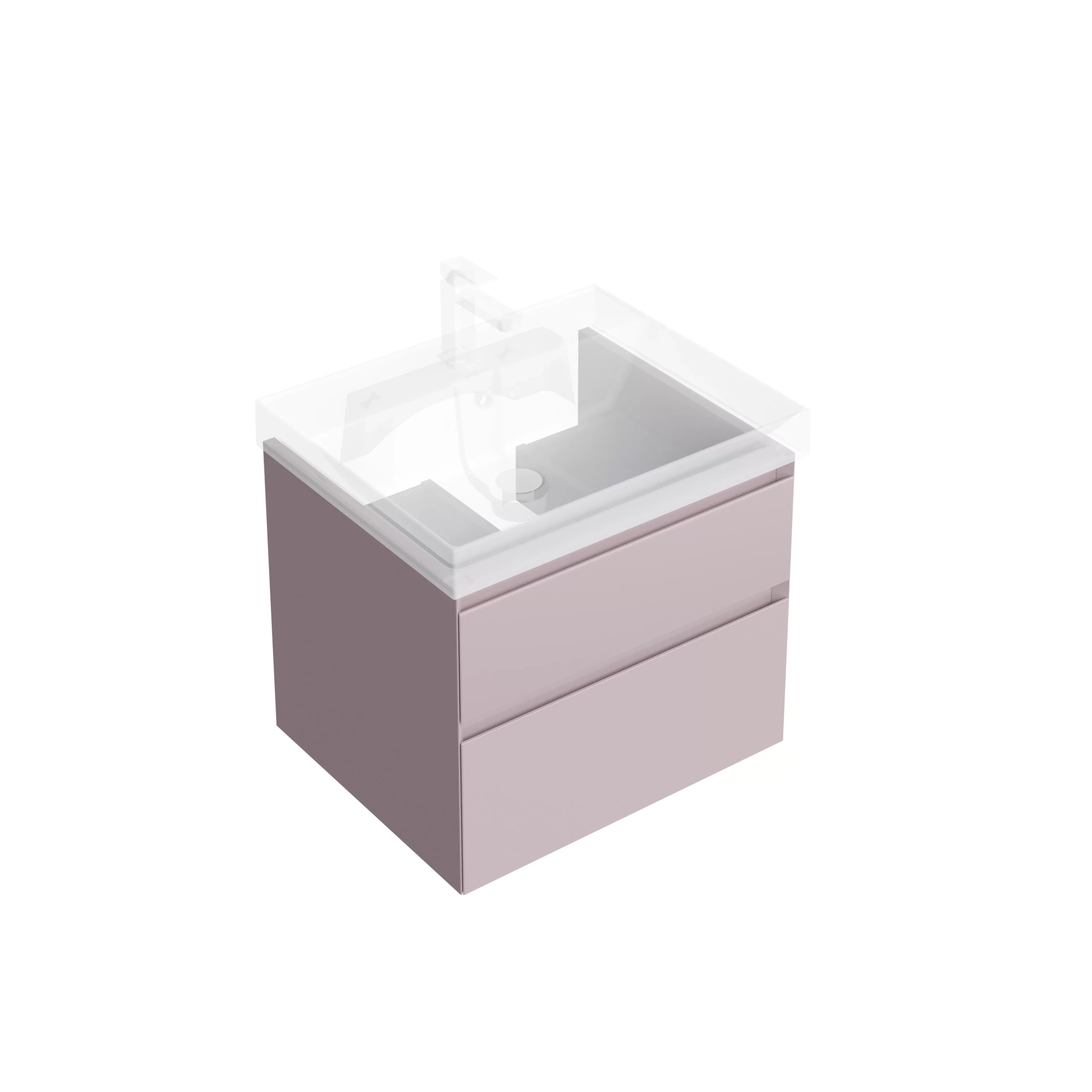 Тумба CUBO подвесная с ящиками 60, мальва матовая