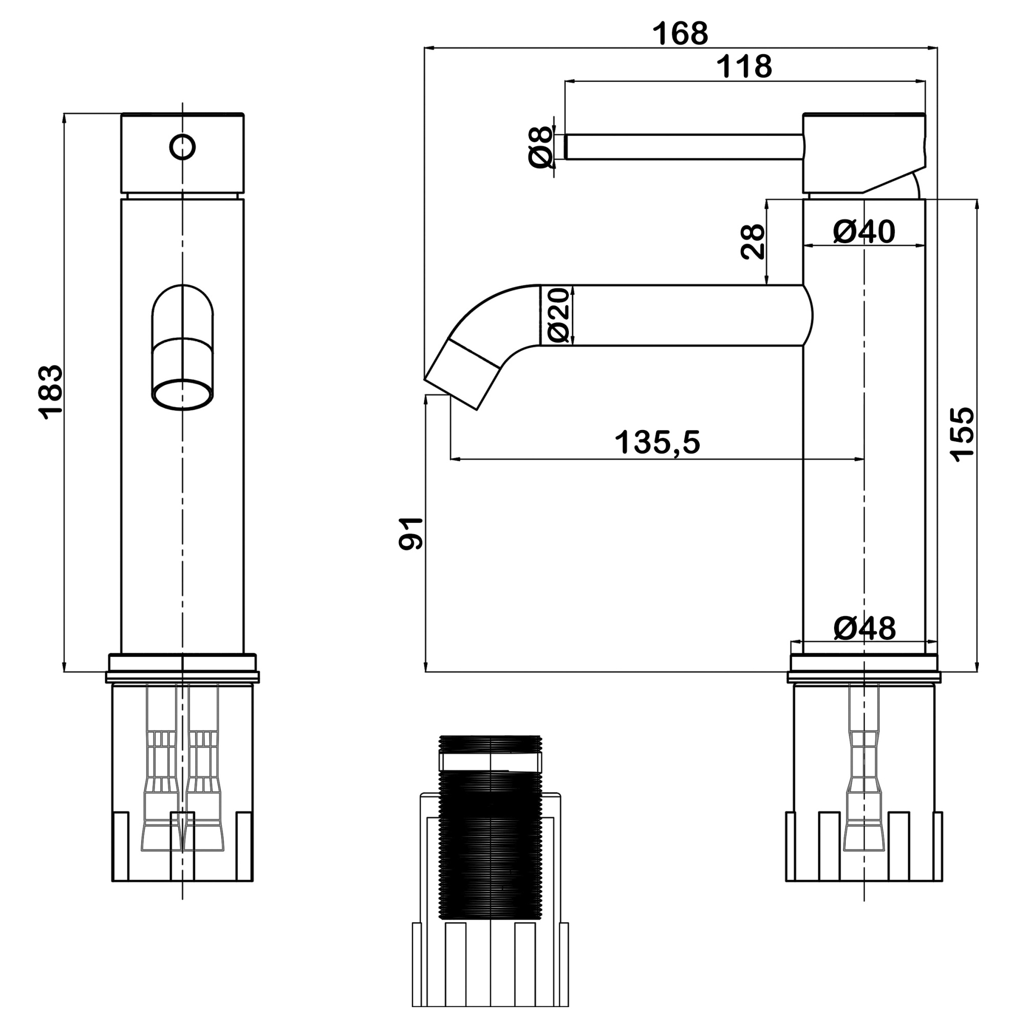 Смеситель для раковины Swedbe Select 2710GO