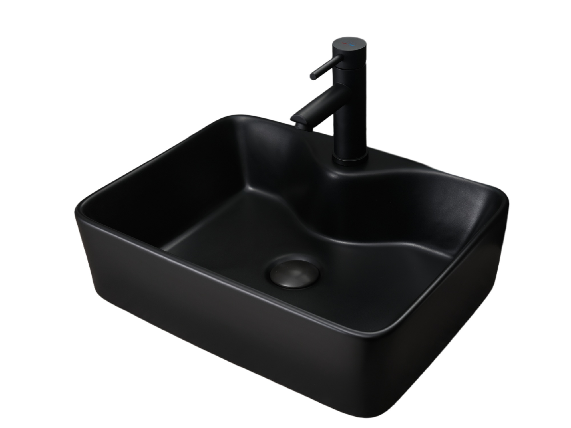 Раковина Gid Bm9091 53373 накладная черная матовая 48x37x13