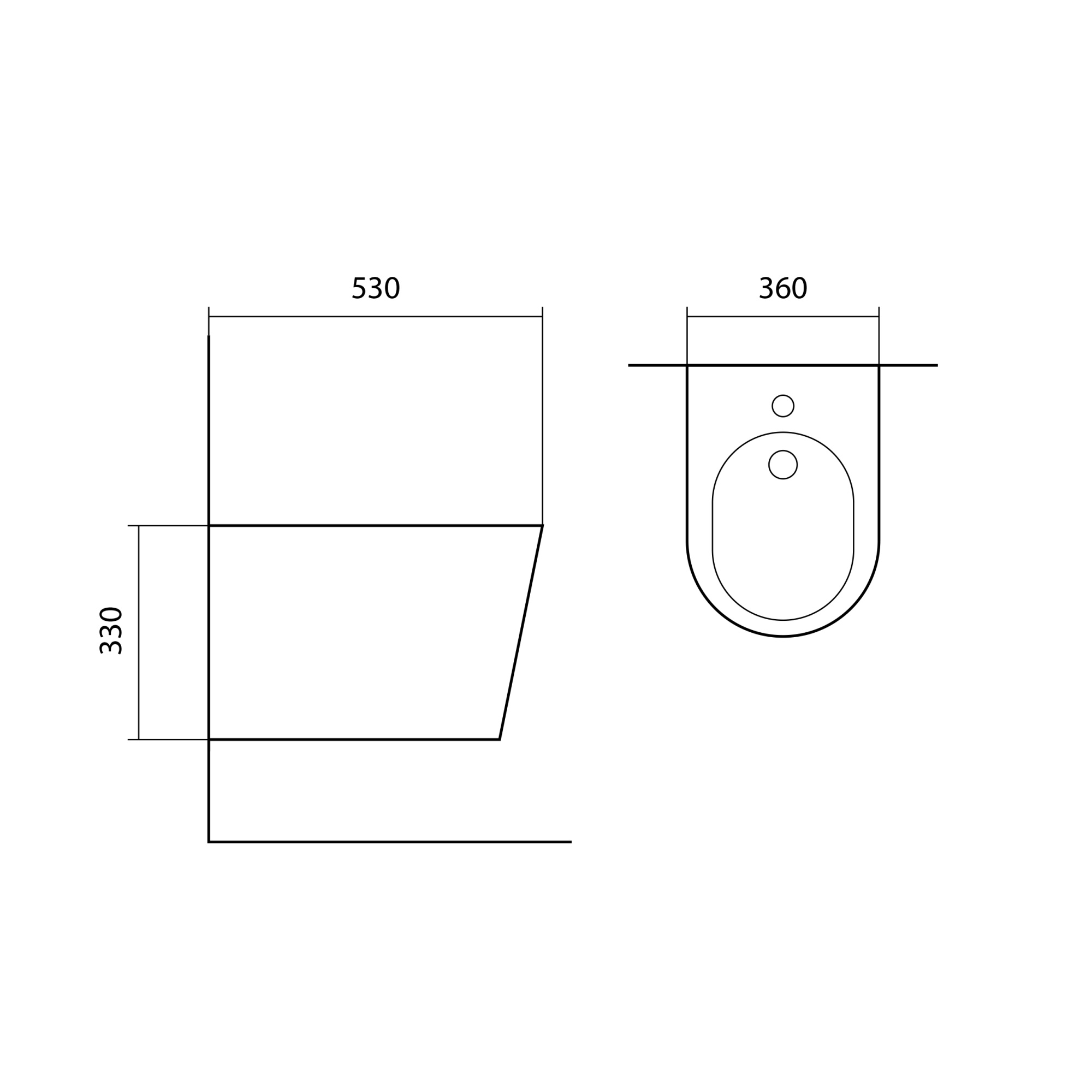 Биде подвесное AQUATEK ВЕГА AQ1057-MB, 530*360*330мм, цвет черный матовый