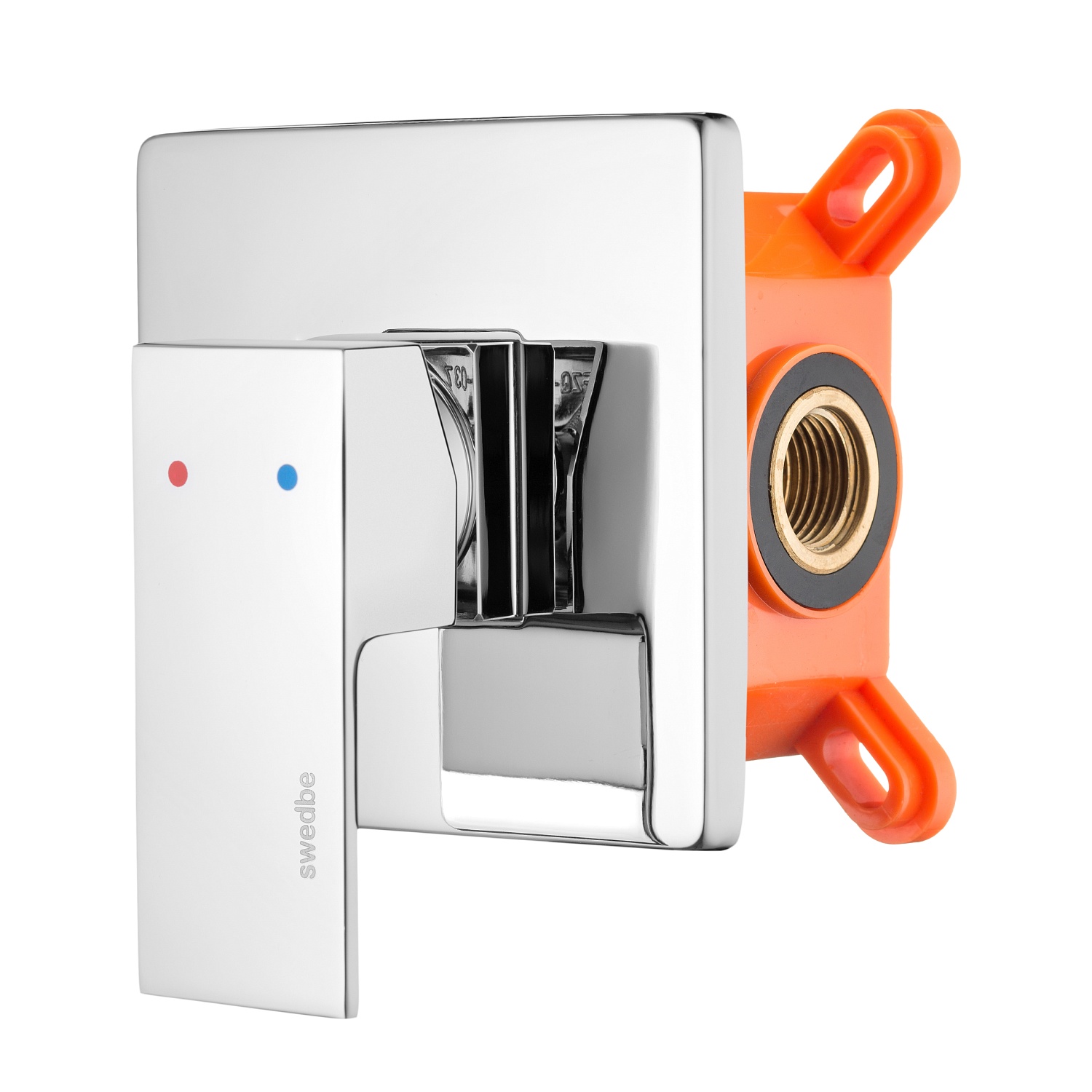 Смеситель встраиваемый подключение на 1 выход в монтажном боксе Swedbe Platta 5522