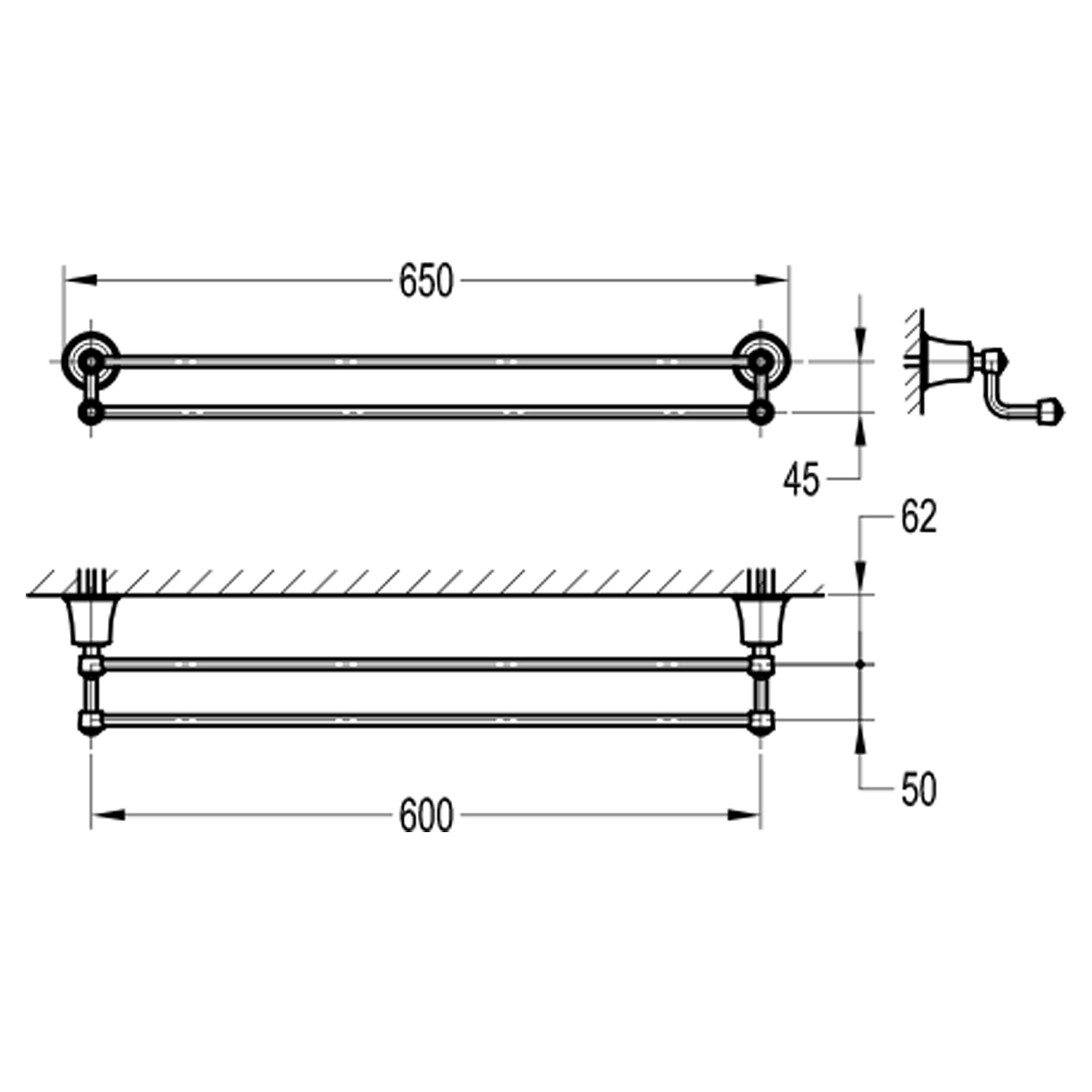 Полотенцедержатель двойной Swedbe Terracotta Art 2538