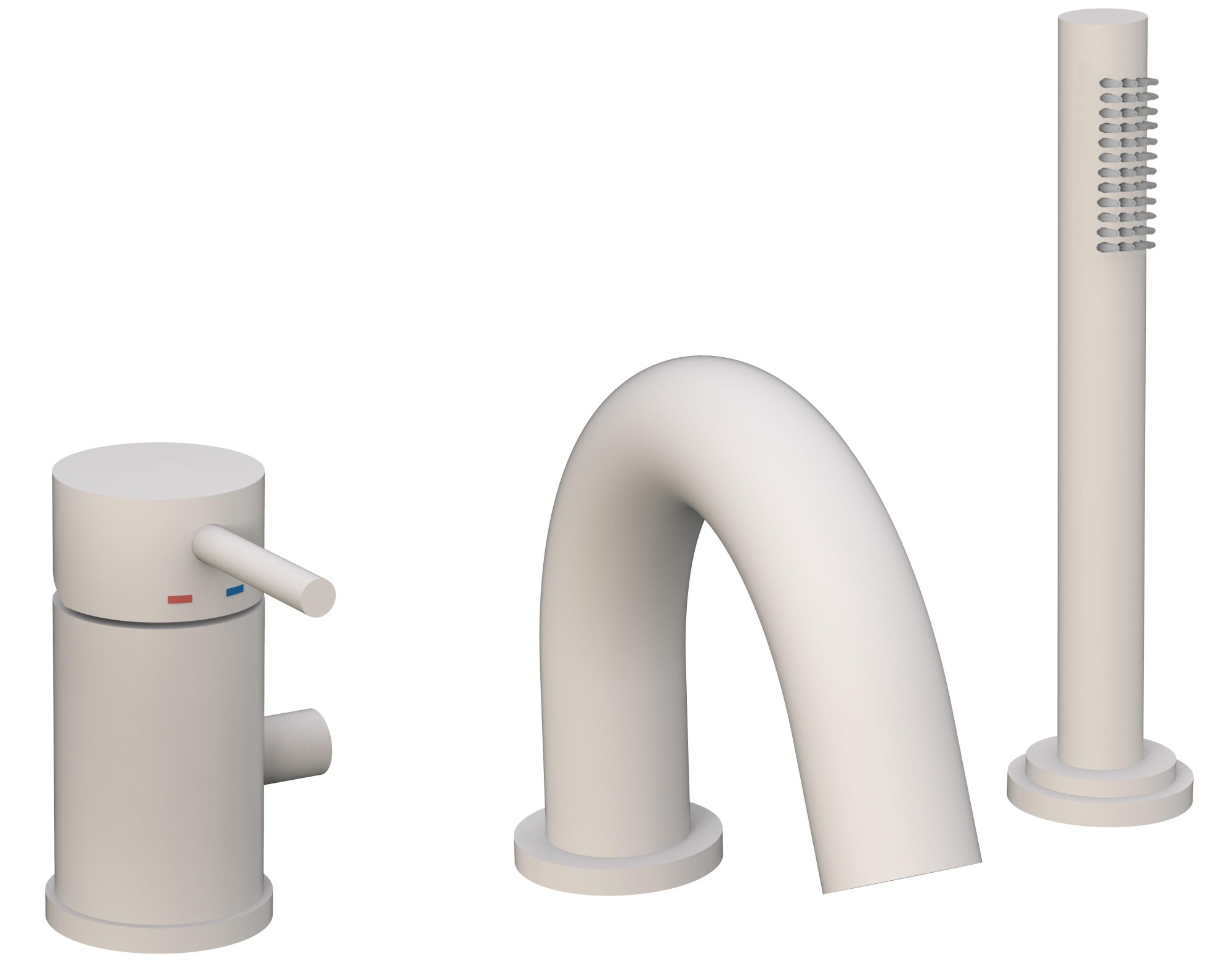 Смеситель на борт ванны на 3 отв Paffoni LIGHT LIG047BO Белый матовый