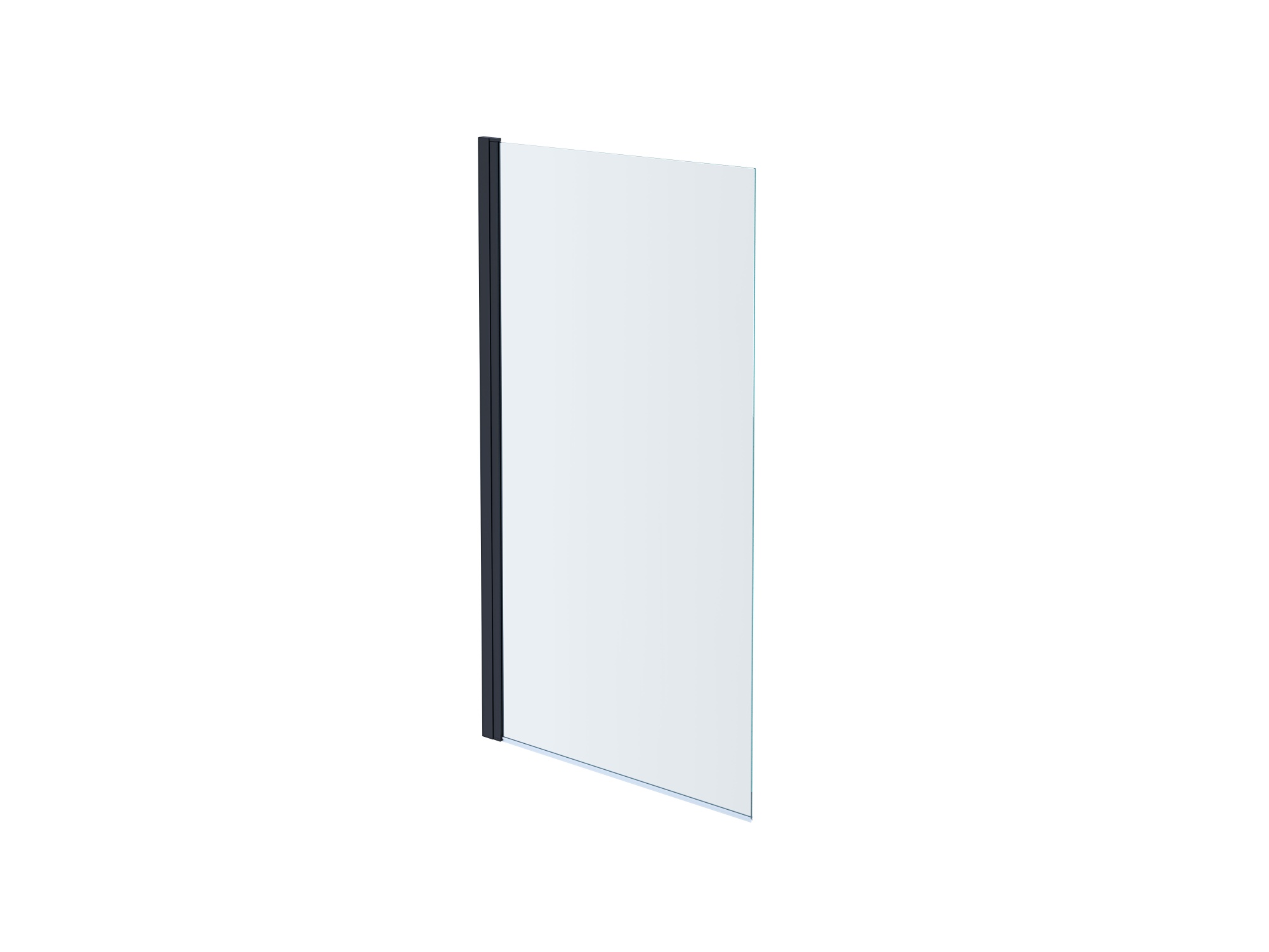 AQ DEL SBA 08015BL Шторка на ванну, одноэлементная, поворотная 800X1500 профиль черный, стекло прозрачное