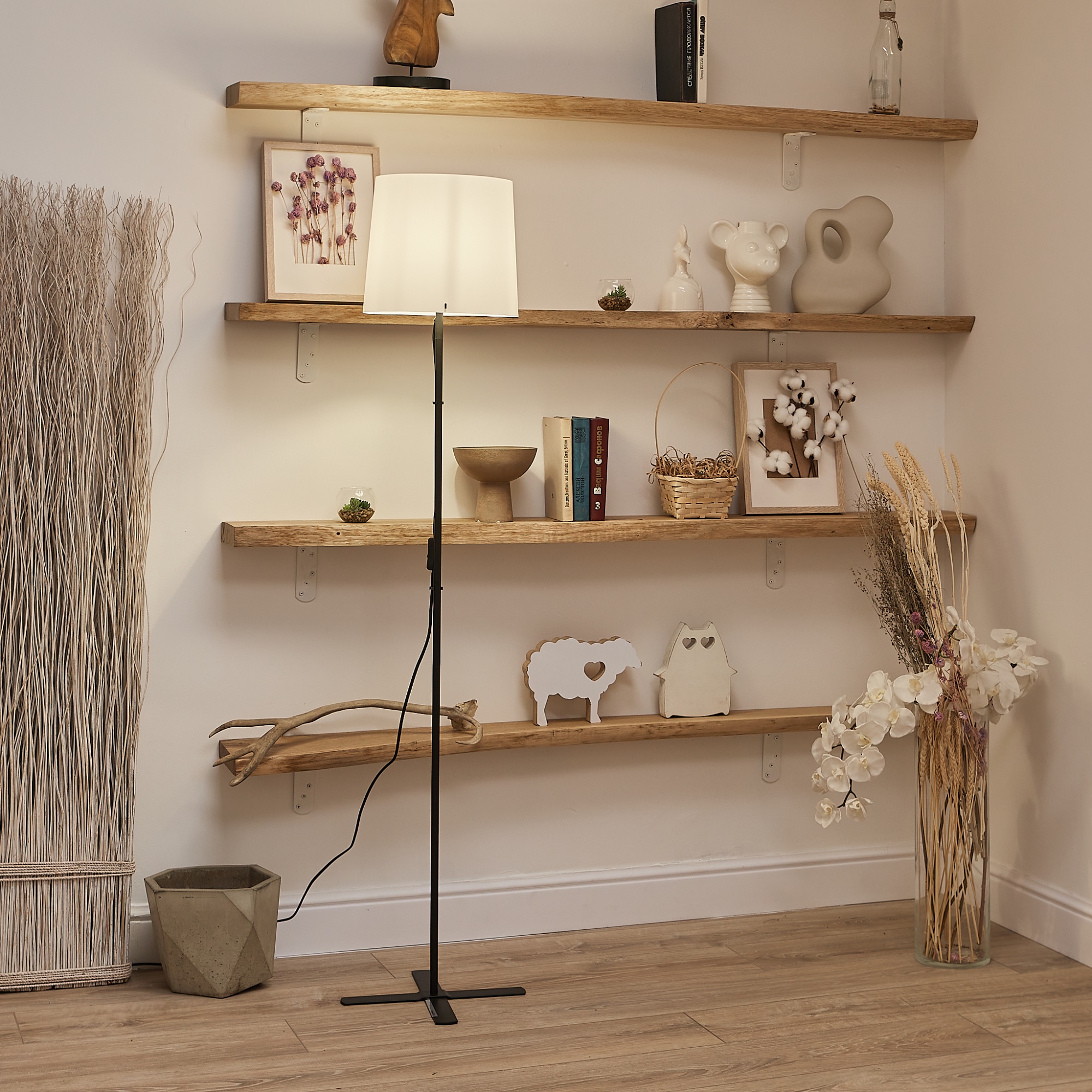 Торшер UML-T510 E27 BLACK/WHITE напольный под лампу Е27 60W Черный/Белый ТМ