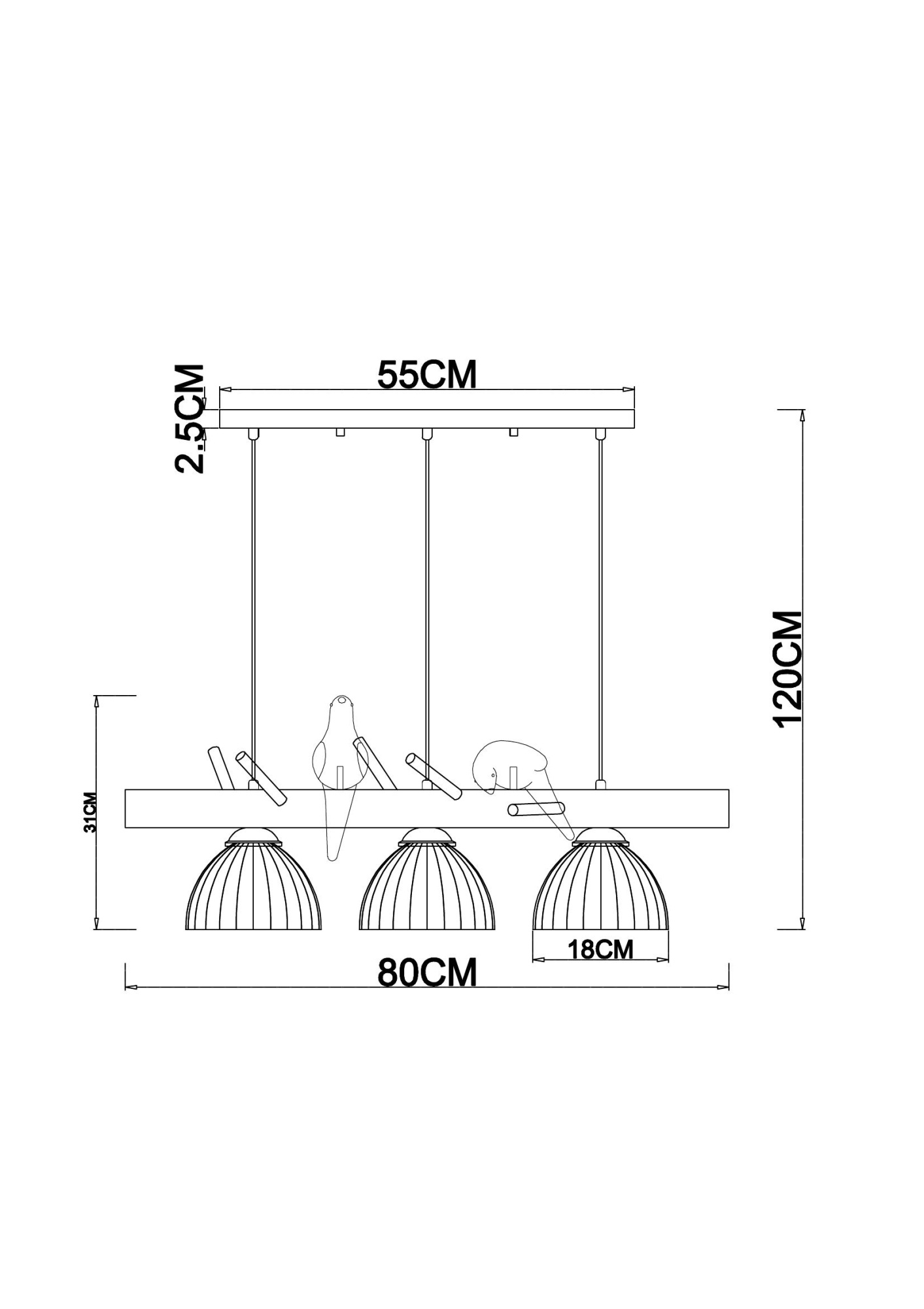 Светильник Подвесной Arte lamp CAPRICE A4183SP-3BR 3*E27 Металл Белый