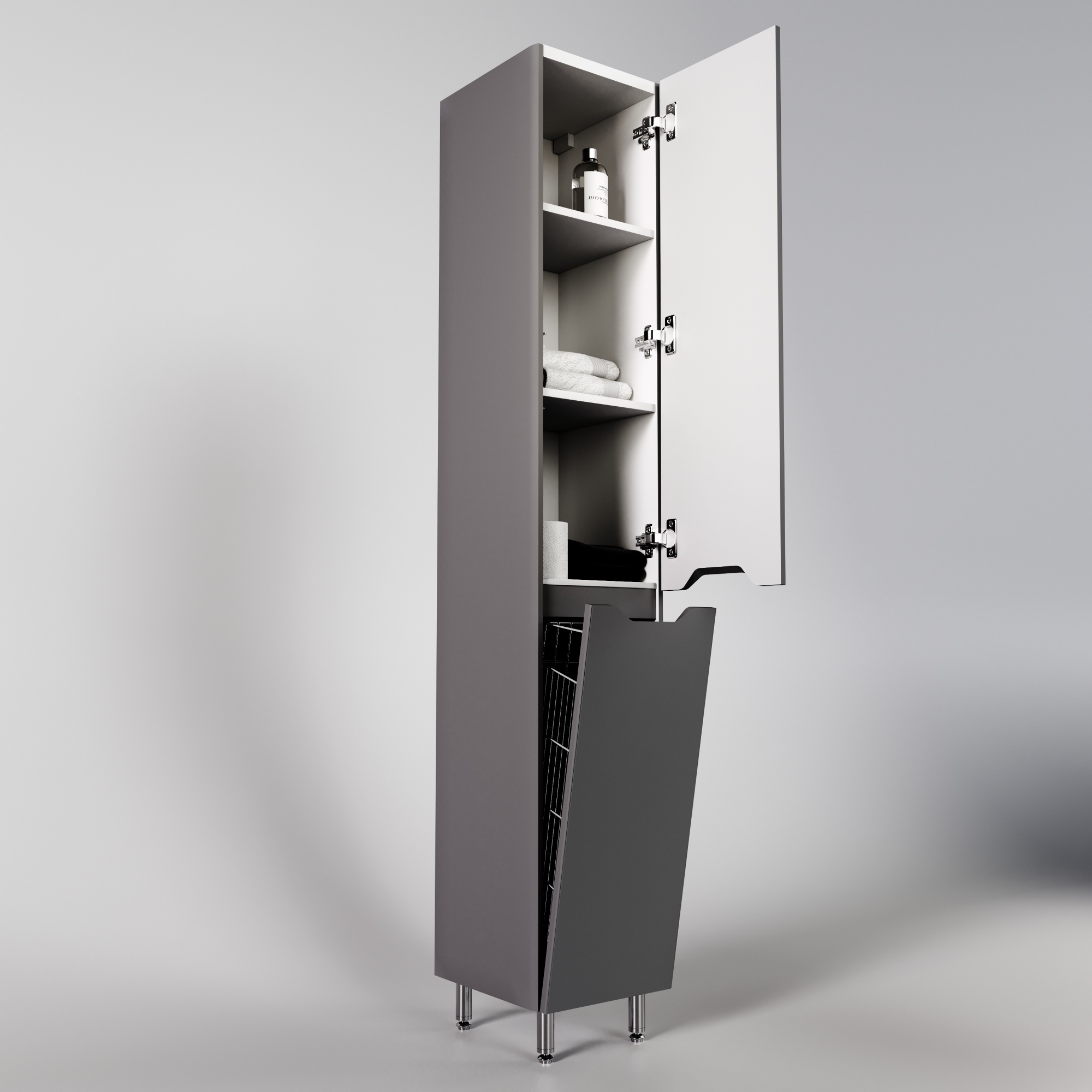 Колонна универсальная "Марелла" с корзиной, Люкс антискрейтч серый, PLUS