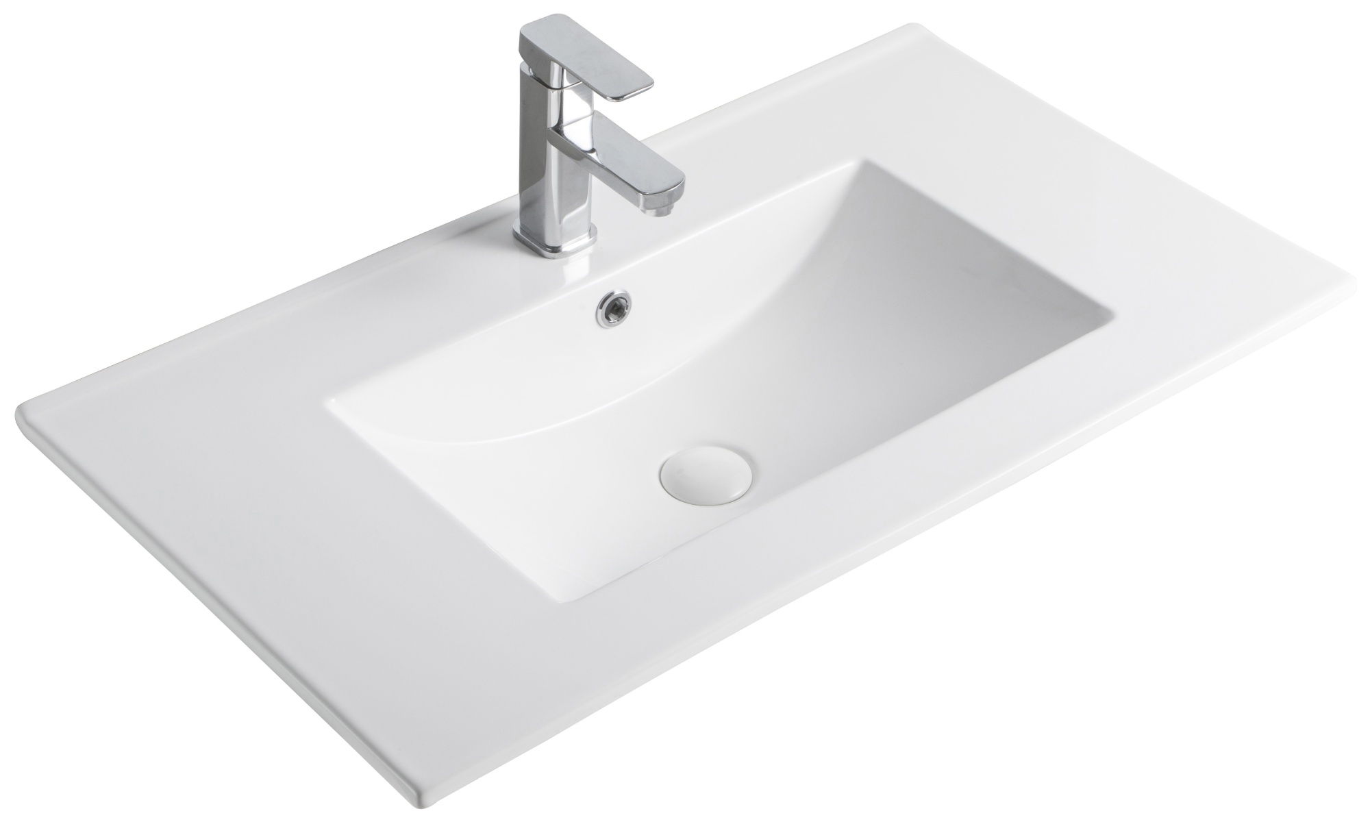 Раковина Gid 9080e 71104 встраиваемая сверху белая 81x46.5x17