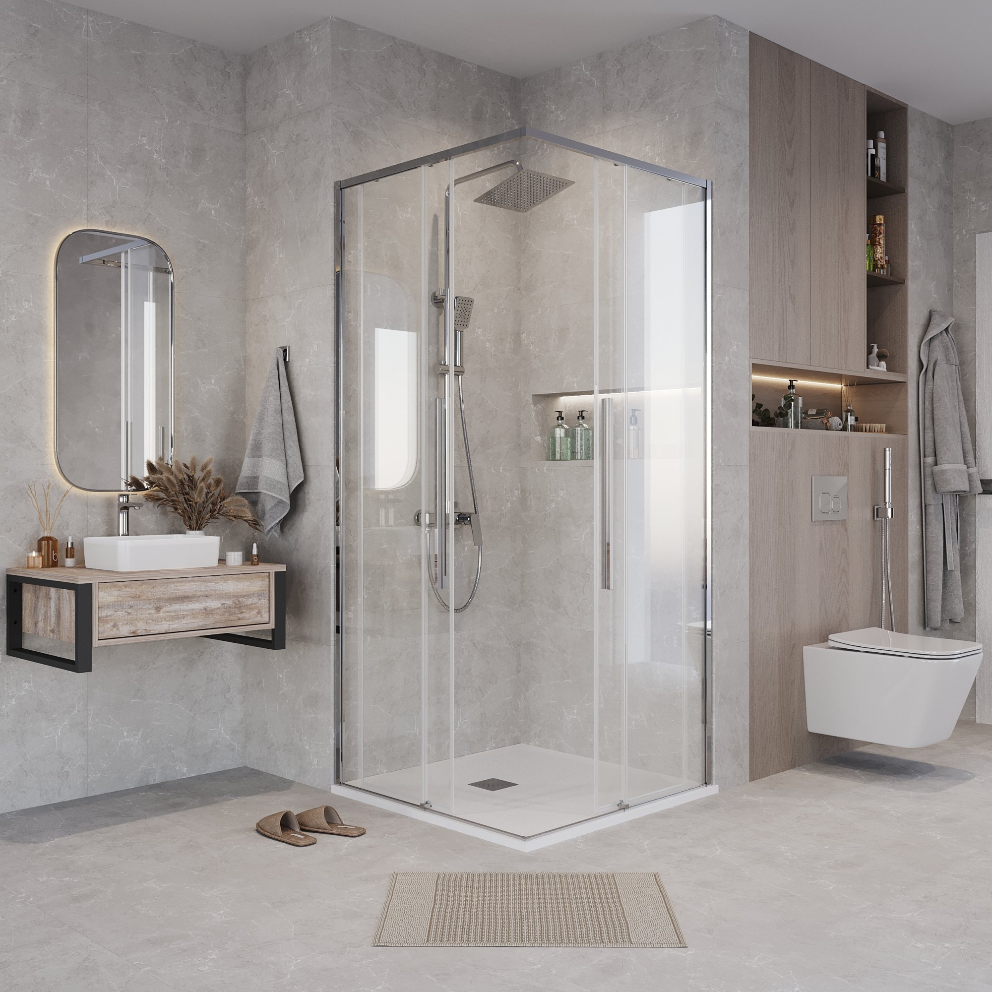 1/2 душевого ограждения 1/2.К33.01.90.10.00 Galaxy (90*195)