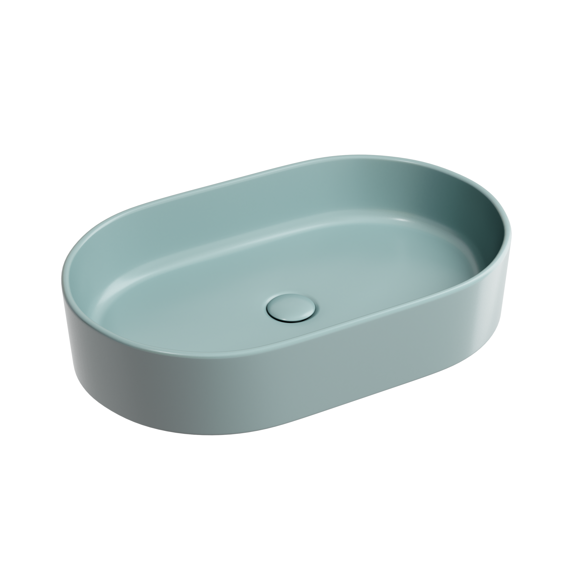 Умывальник чаша накладная овальная (цвет Зеленый Матовый) Element 608*385*122мм, CN6048MLG