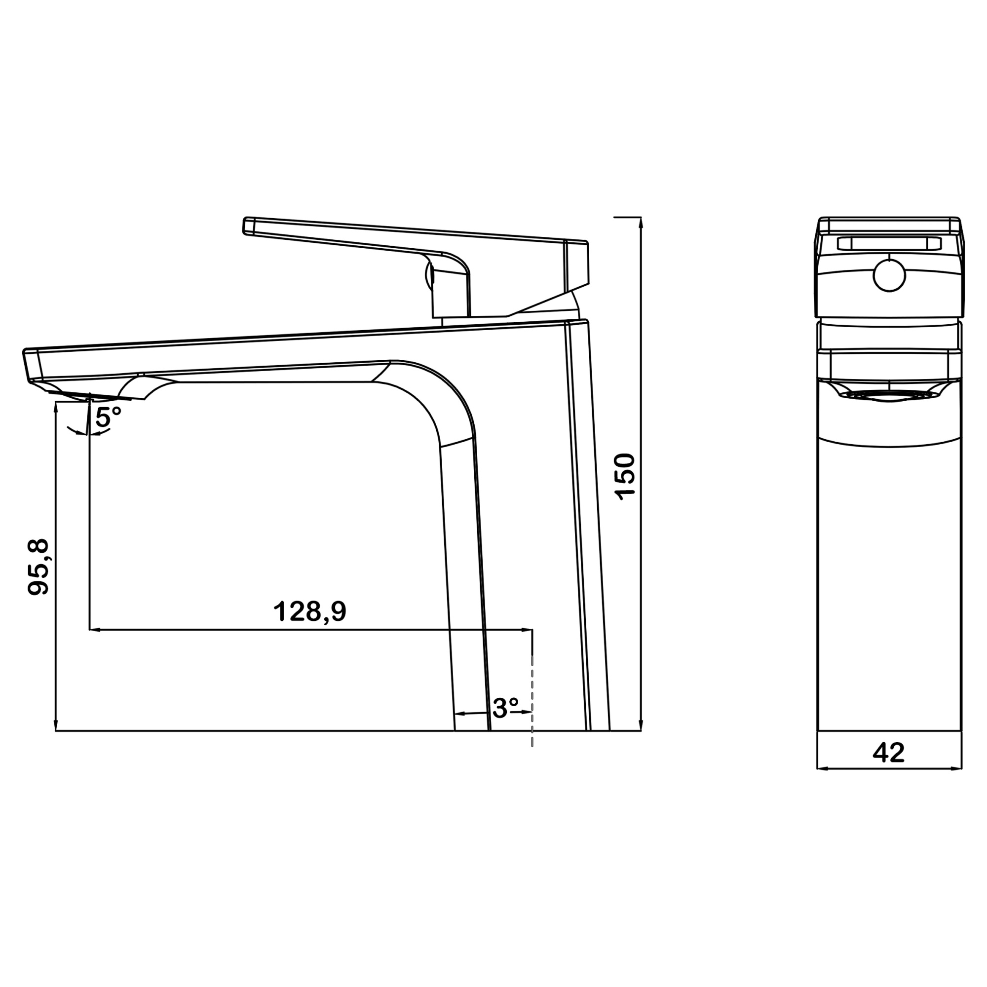 Смеситель для раковины Swedbe Kronos 2010B
