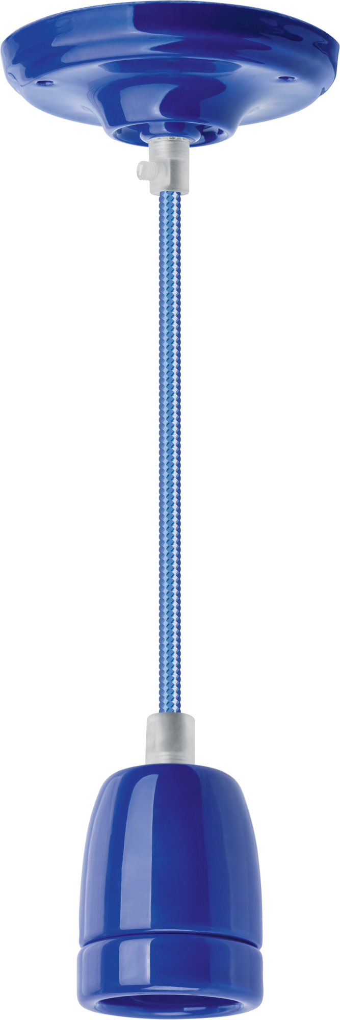 Светильник с проводом 1м.Е27 декор синий