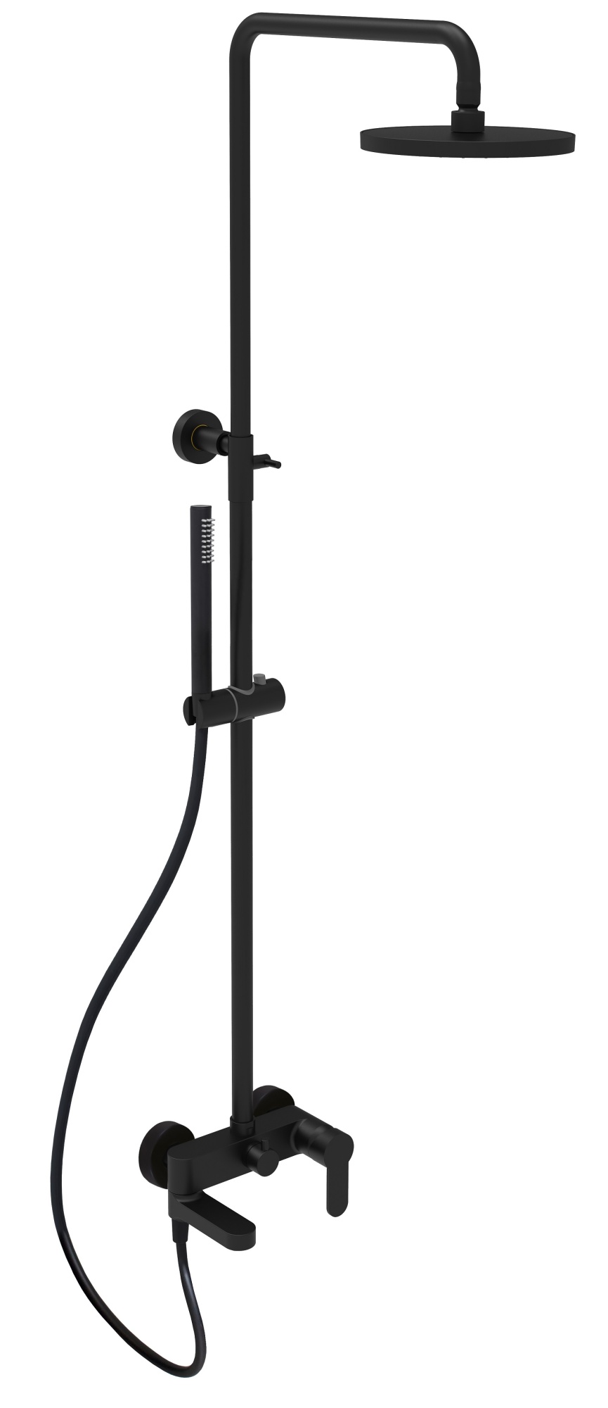 Колонна для душа телескопич. Blu излив-дивертор, чёрный матовый Paffoni