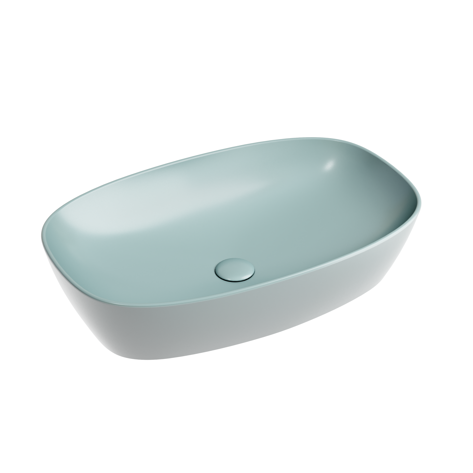 Умывальник чаша накладная овальная (цвет Зеленый Матовый) Element 600*380*138мм, CN6049MLG