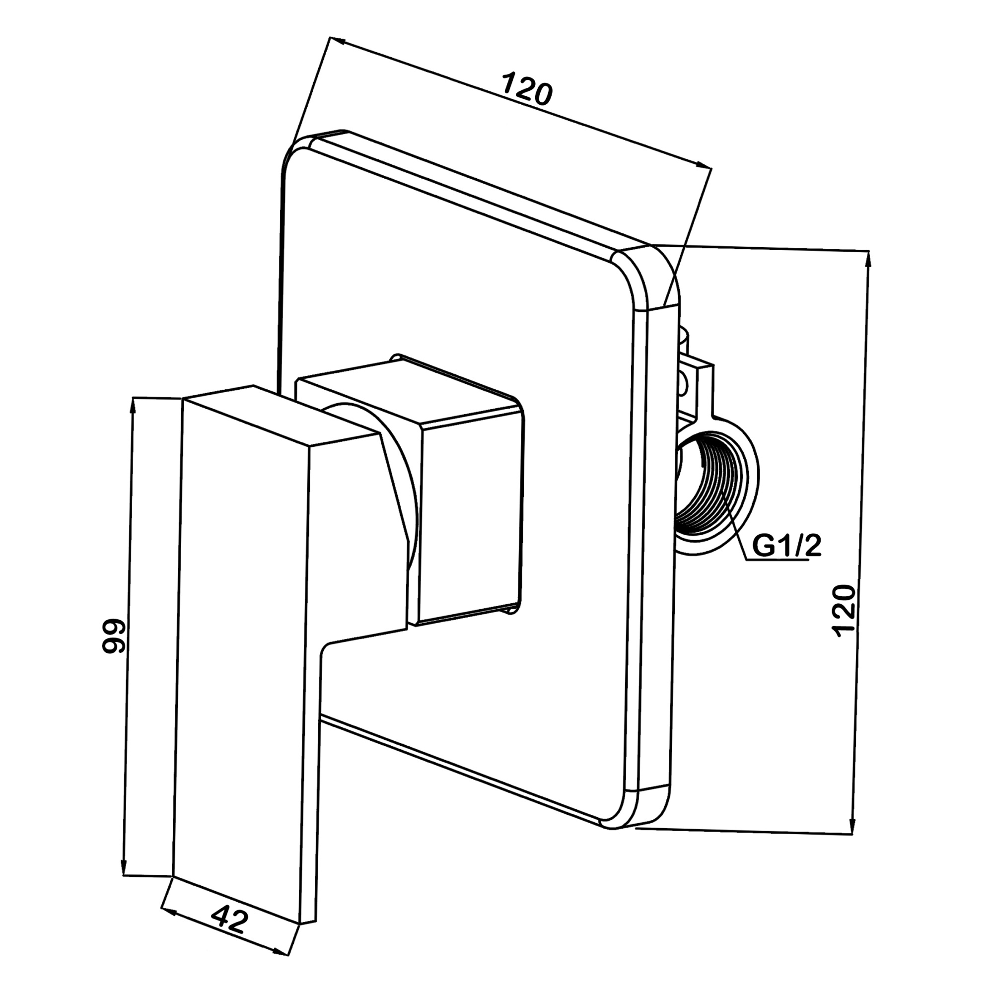 Гигиенический набор со встраиваемым смесителем Swedbe Platta 5526
