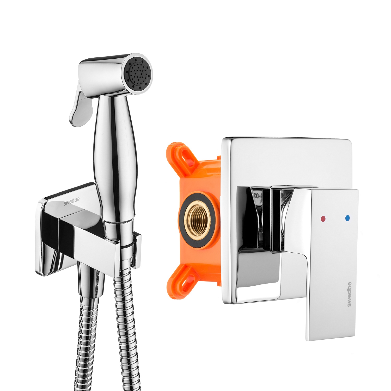 Гигиенический набор со встраиваемым смесителем Swedbe Platta 5527