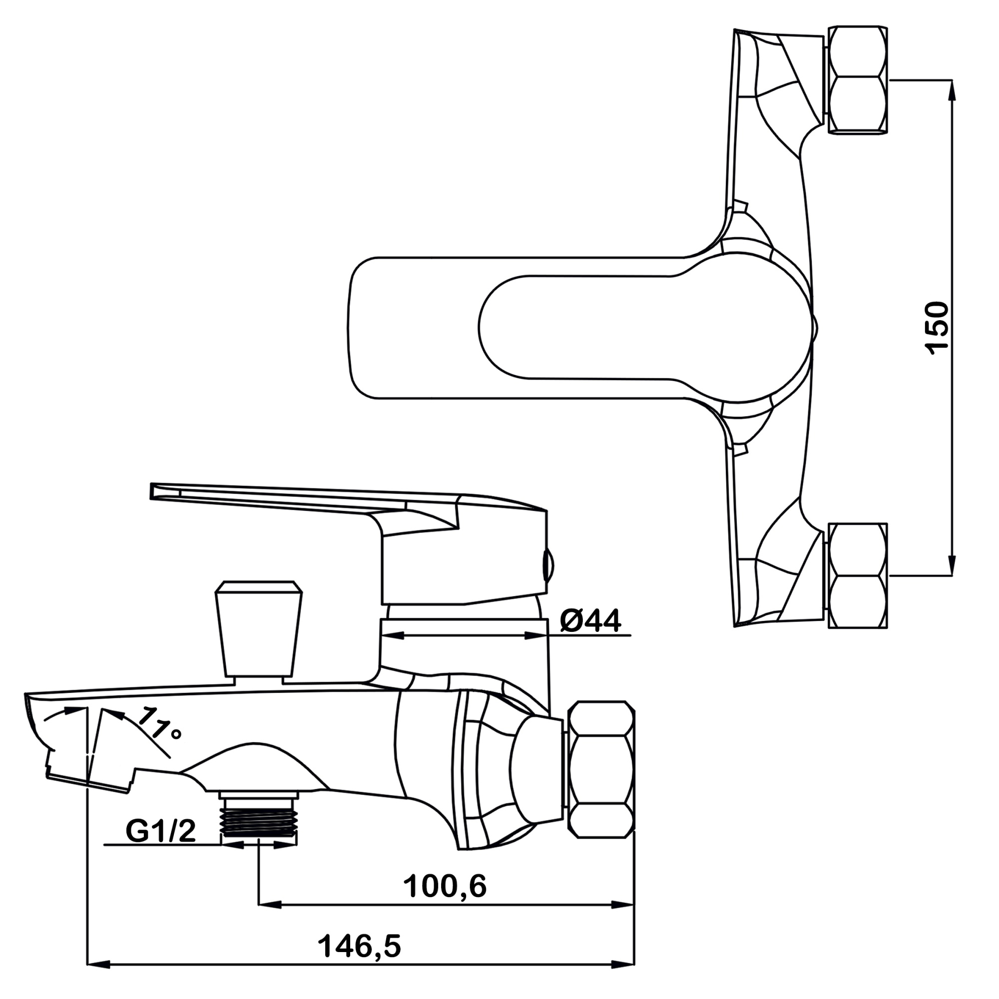 Смеситель для ванны Swedbe Olymp 1830