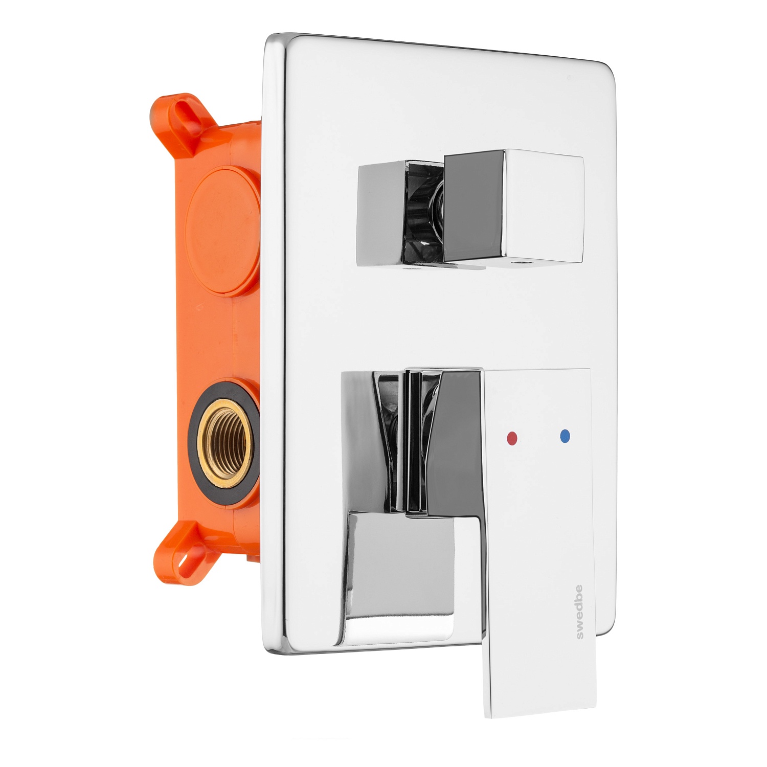 Смеситель встраиваемый подключение на 3 выхода в монтажном боксе Swedbe Platta 5520