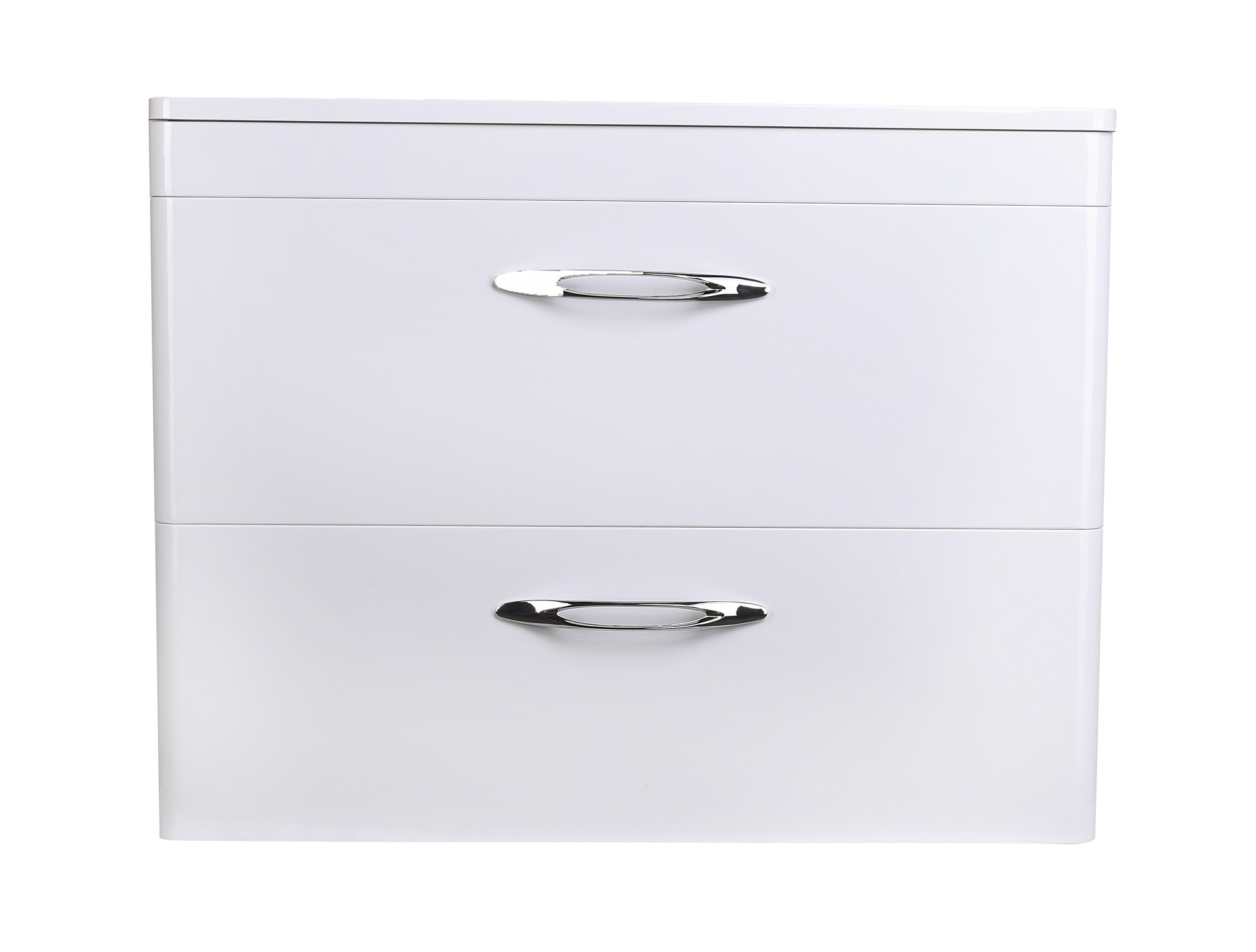 Тумба подвесная "Каре 80" (2 ящ.) Люкс белая, PLUS