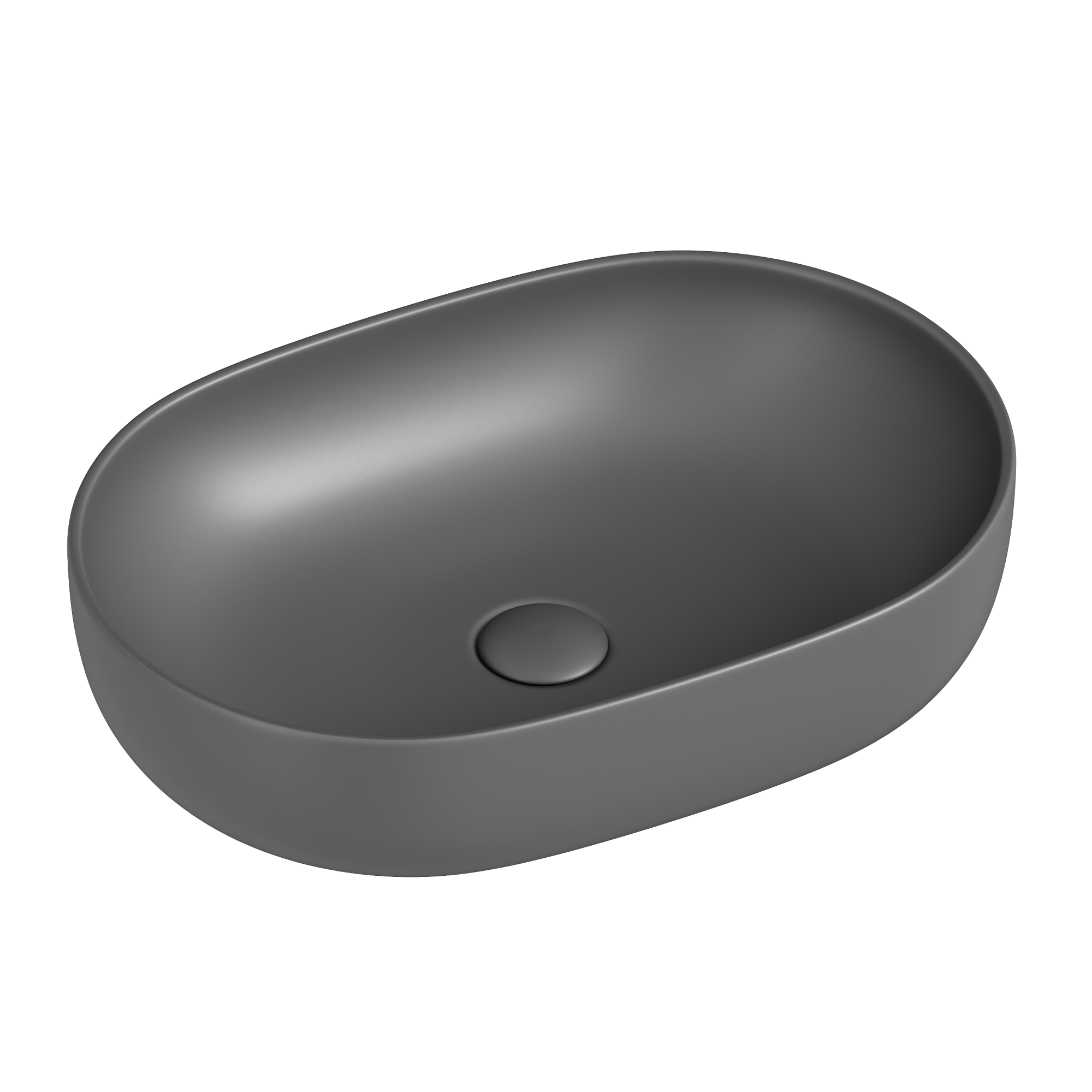 Умывальник чаша накладная овальная (цвет Антрацит Матовый) Element 600*415*135мм, CN6047MH