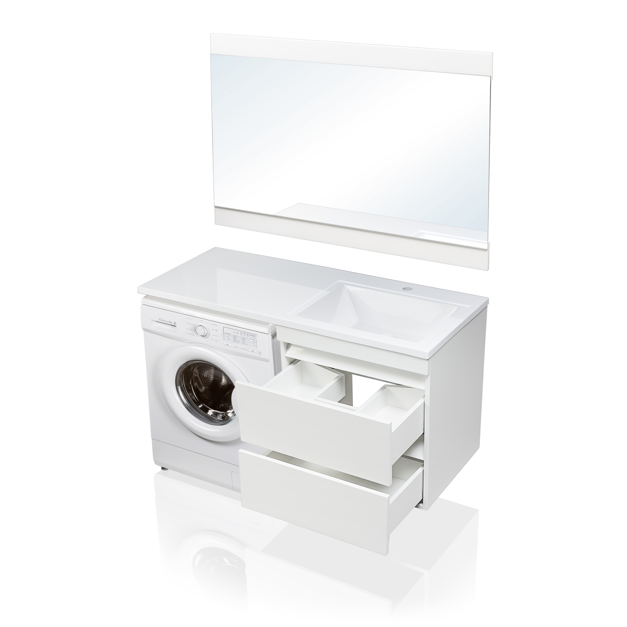 Тумба подвесная "Даллас 120", Люкс белая, PLUS, ЭМАЛЬ