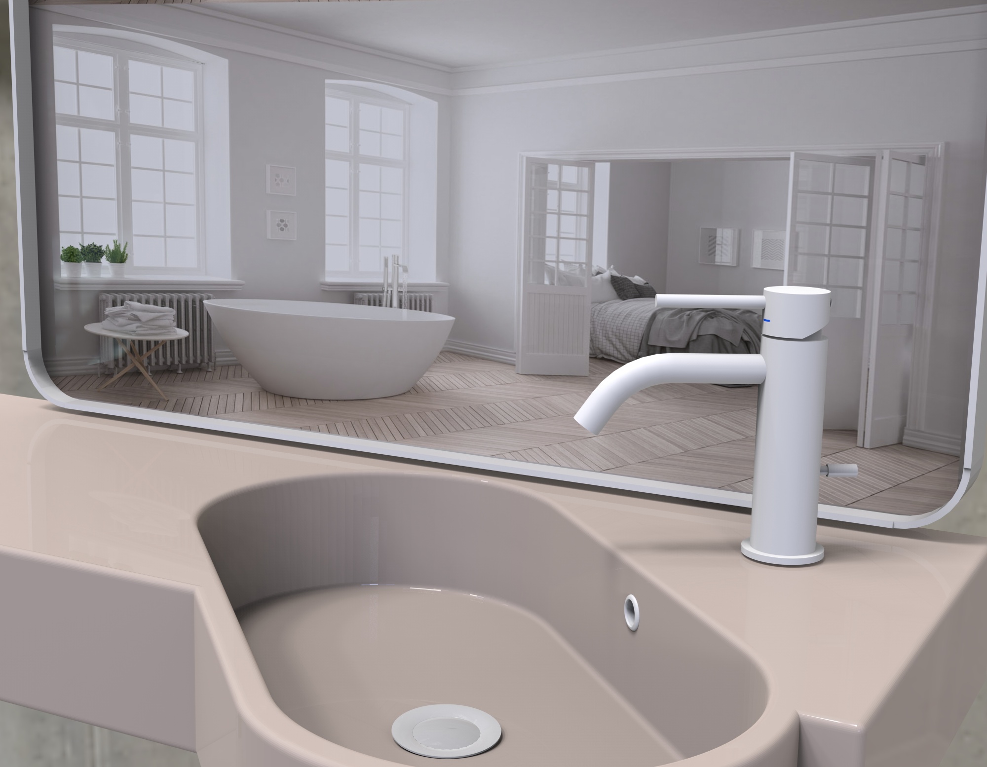 Смеситель для раковины Paffoni LIGHT LIG071BO Белый матовый