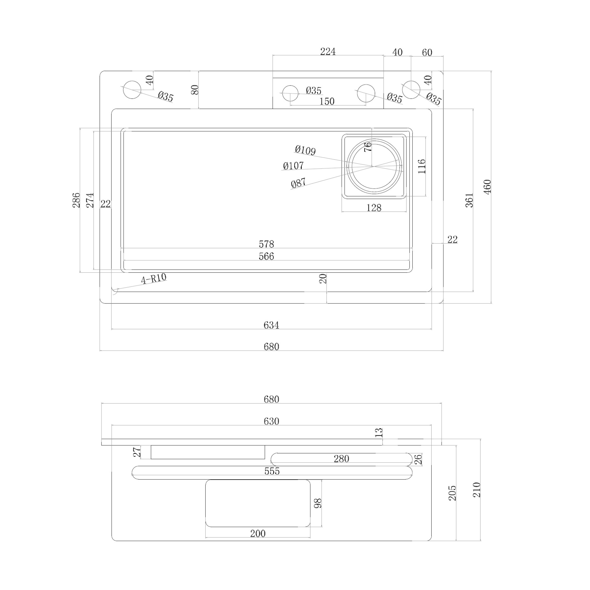 Кухонная мойка ABBER Wasser Kreis AF2194 хром