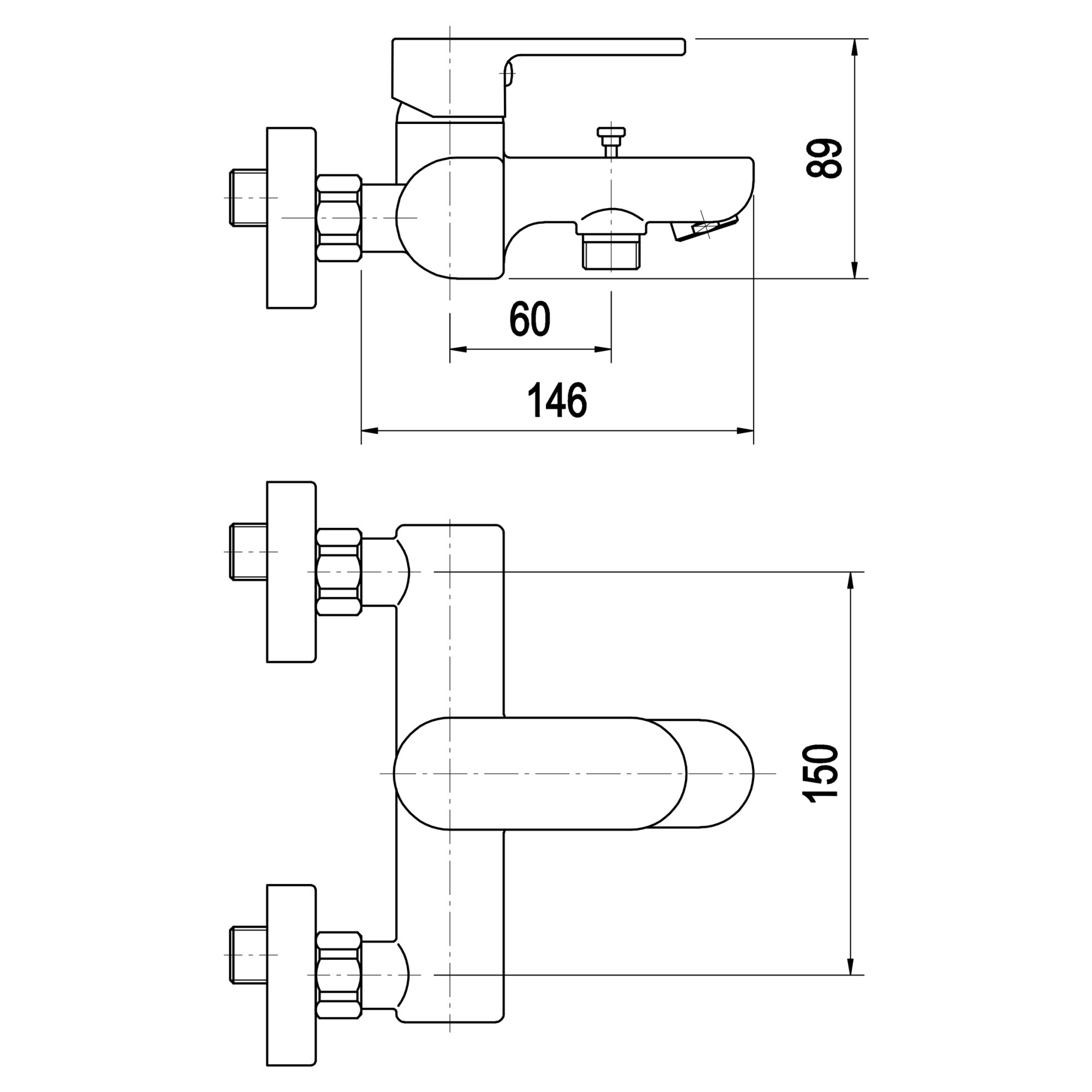 Смеситель для ванны Swedbe Lynx 2330