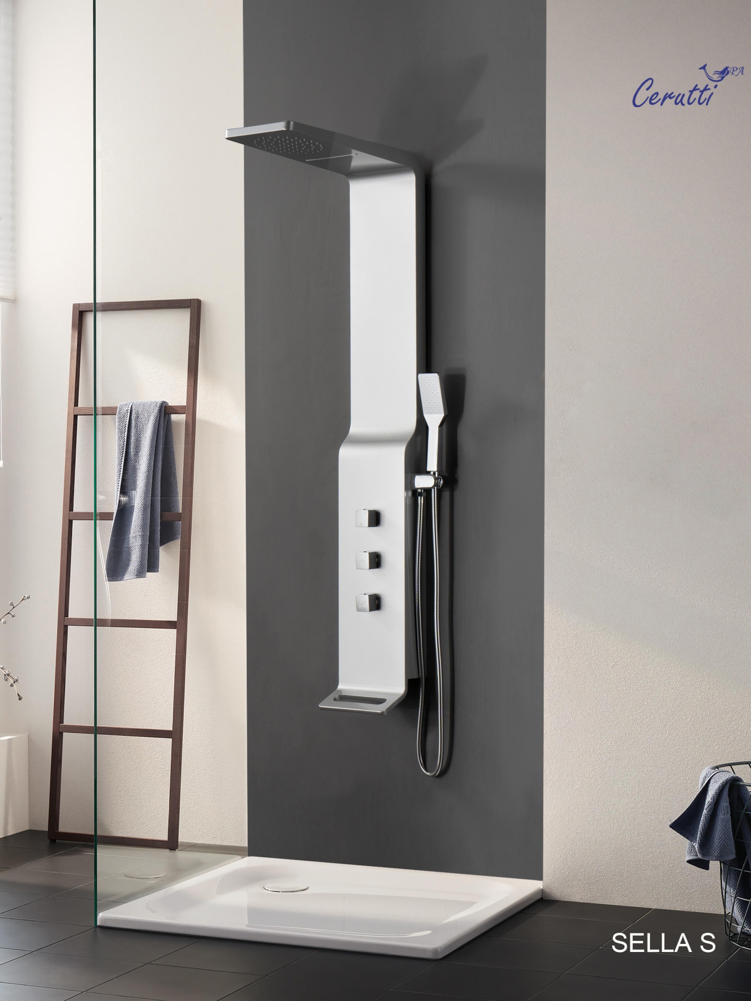 Панель SELLA S душевая из нержавеющей стали Cerutti SPA CT8990, цвет серебро