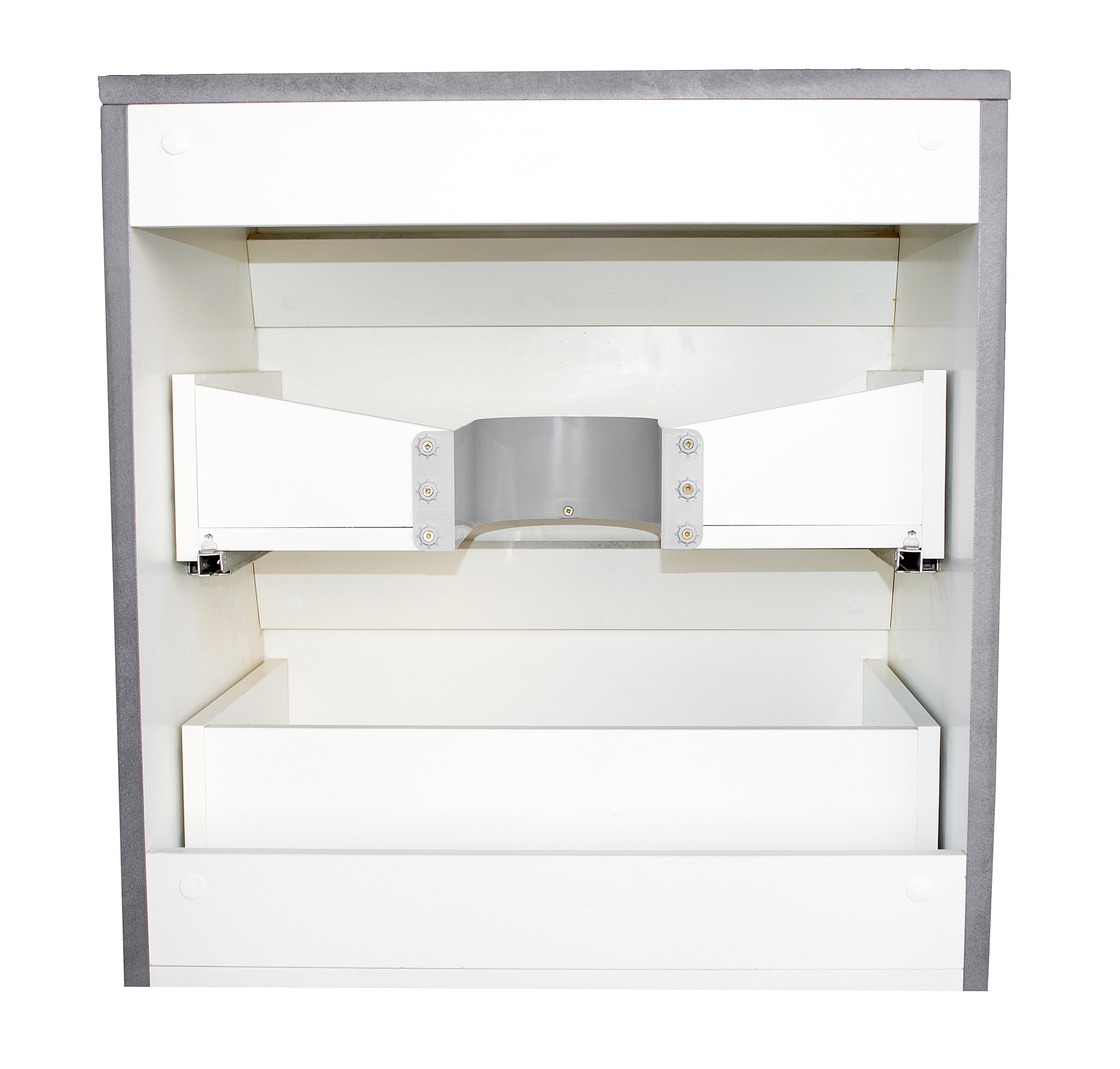 Тумба подвесная "Атлантика 60", Люкс бетон темный, (2 ящ.), со столешницей, PLUS