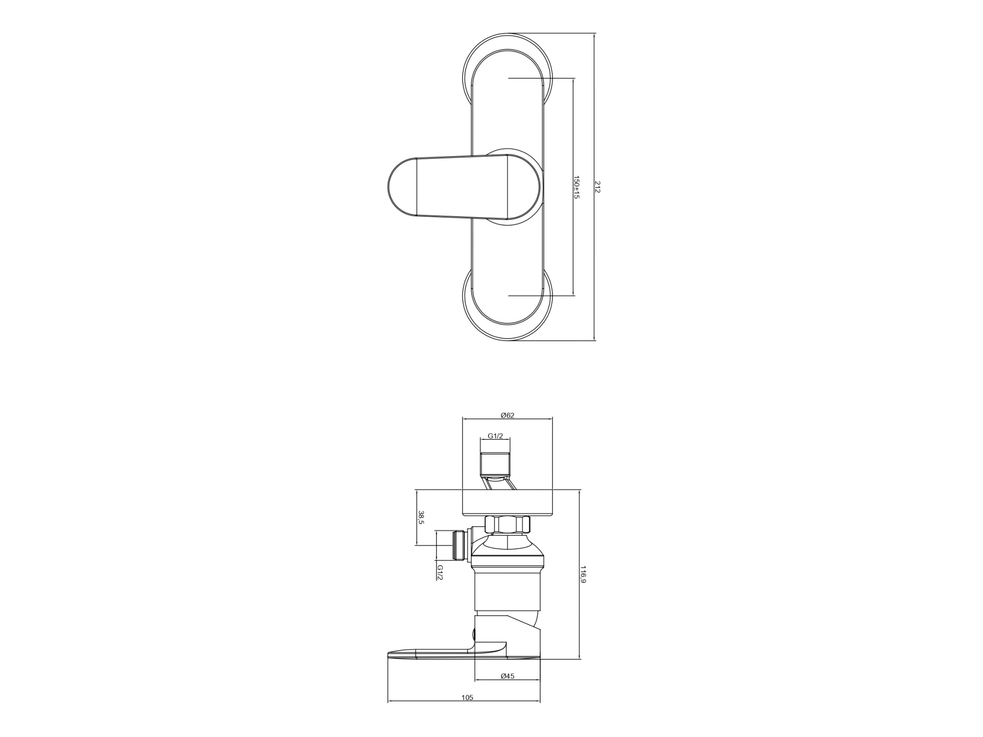 Смеситель Aquatek НИКА для душа      AQ1860BGM     оружейная сталь