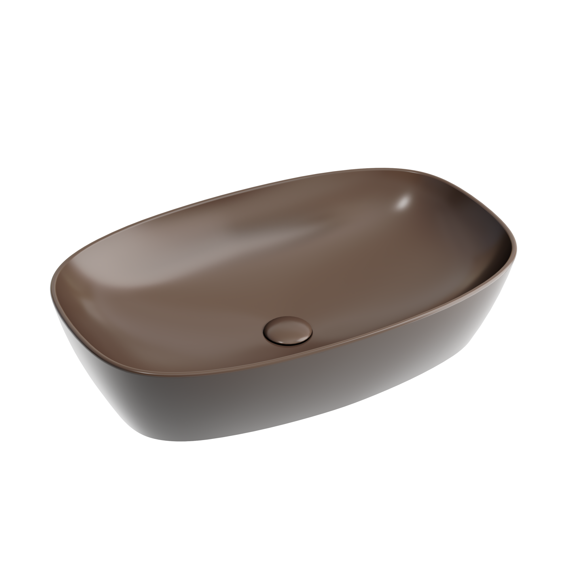 Умывальник чаша накладная овальная (цвет Темно-Коричневый Матовый) 600*380*138мм, CN6049MDB