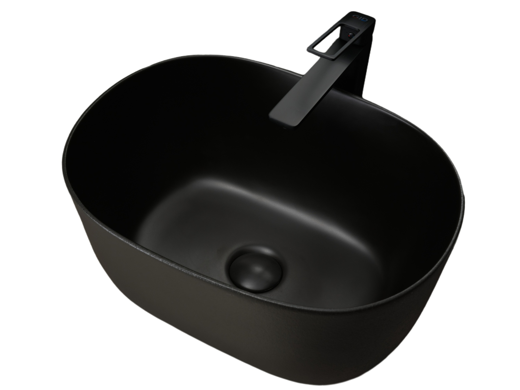 Раковина Gid N9302bg 53377 накладная черная графит 45x32x22