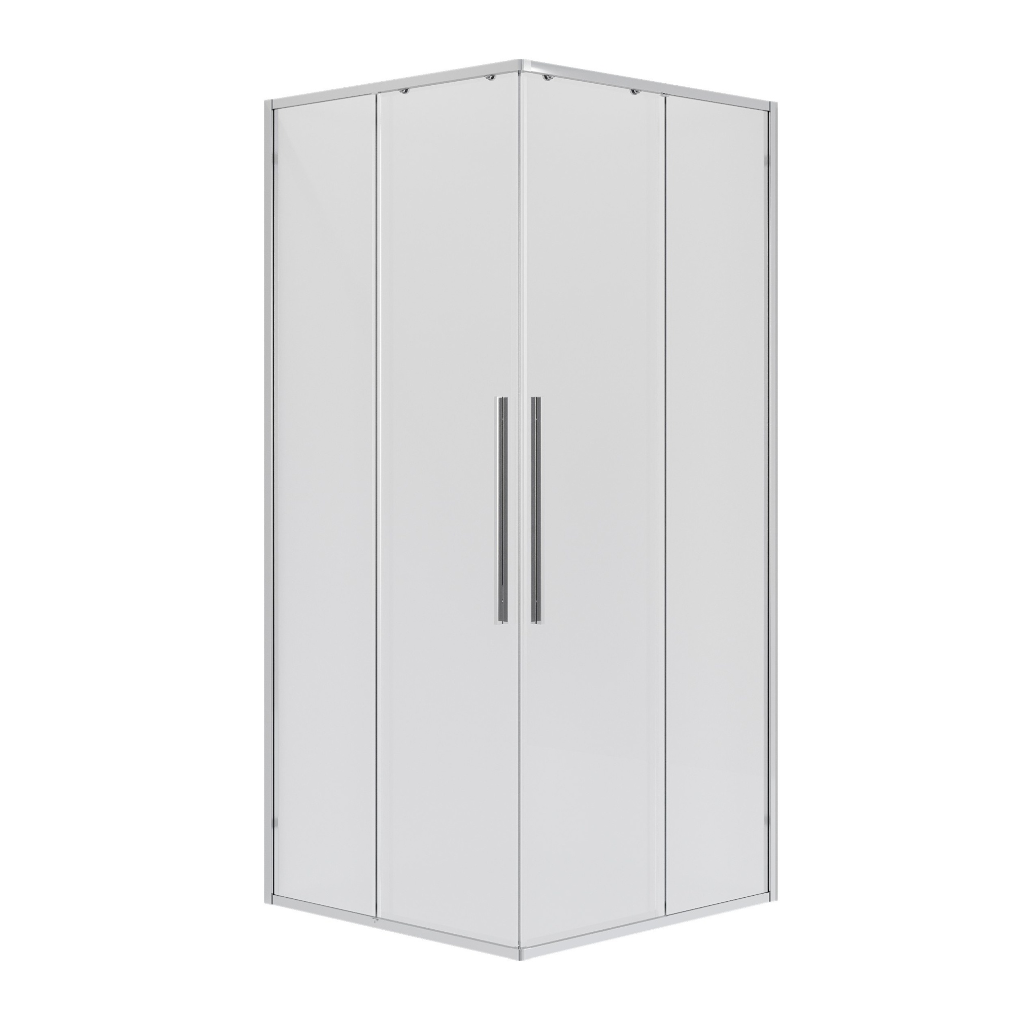 Душевое ограждение NG-6624-34 (100*100*195) квадрат, раздвижная, хром, стекло прозрачное