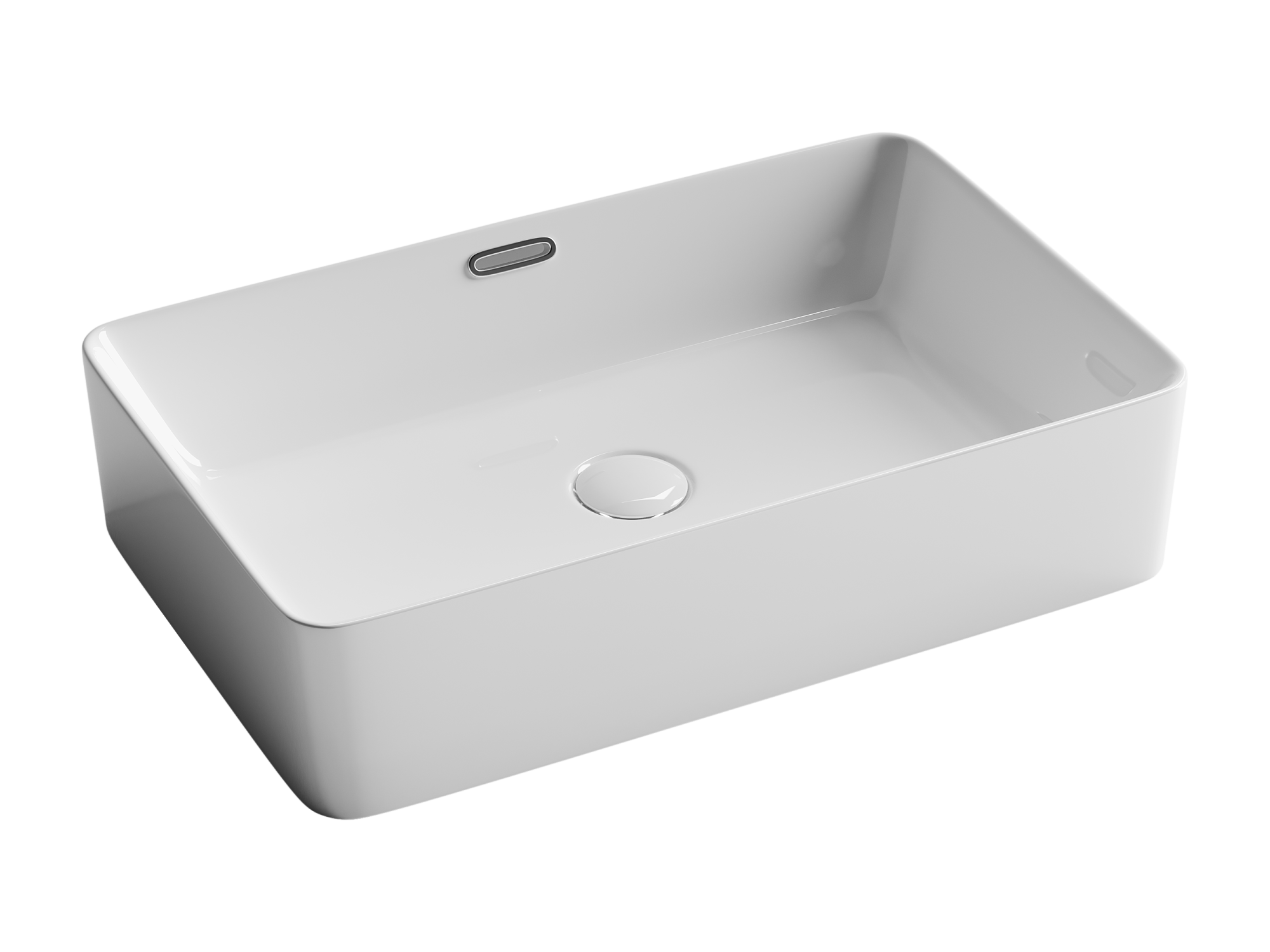Умывальник чаша накладная прямоугольная со сливом переливом Element 600*380*140мм, CN5025