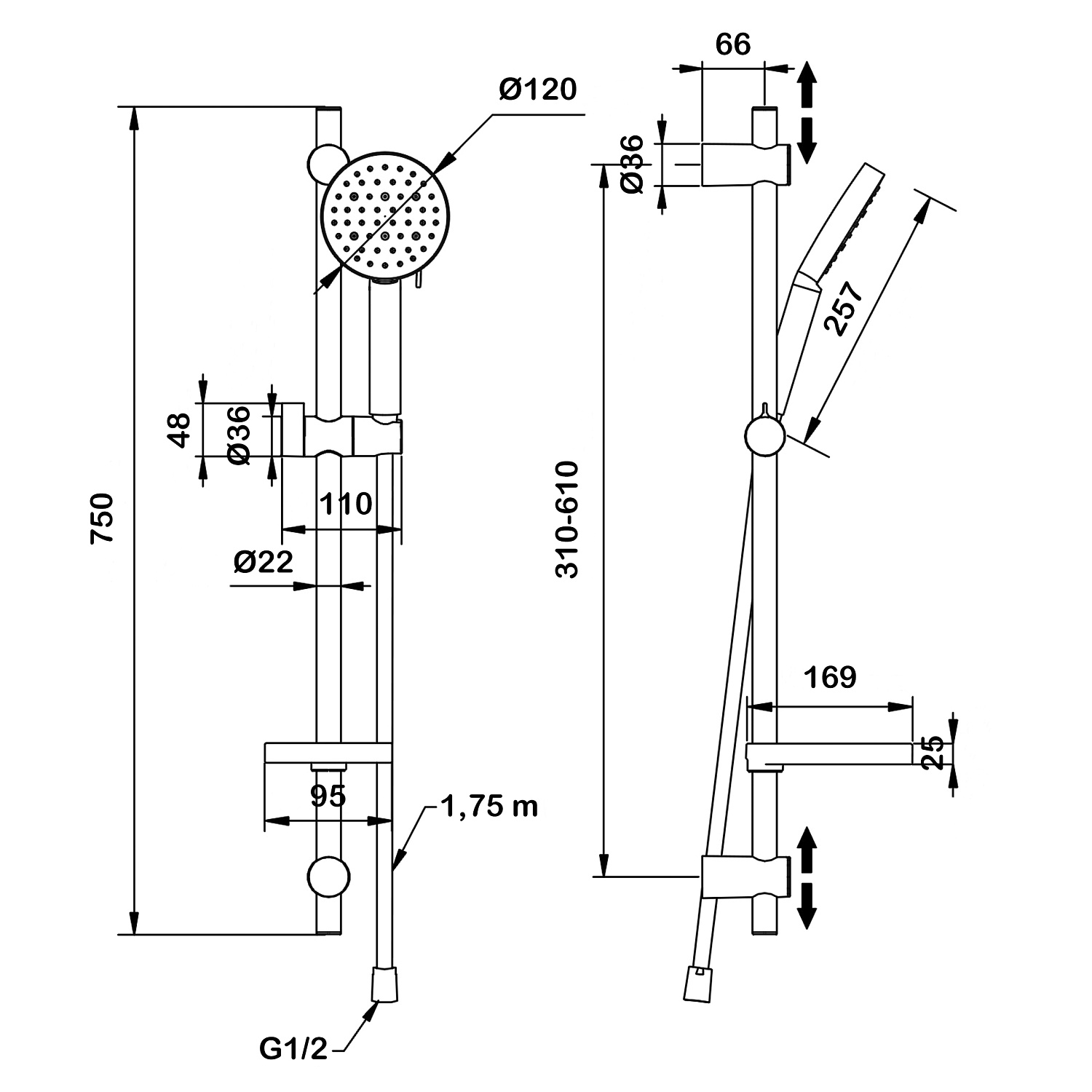 Душевой комплект Swedbe Hermes 5107B