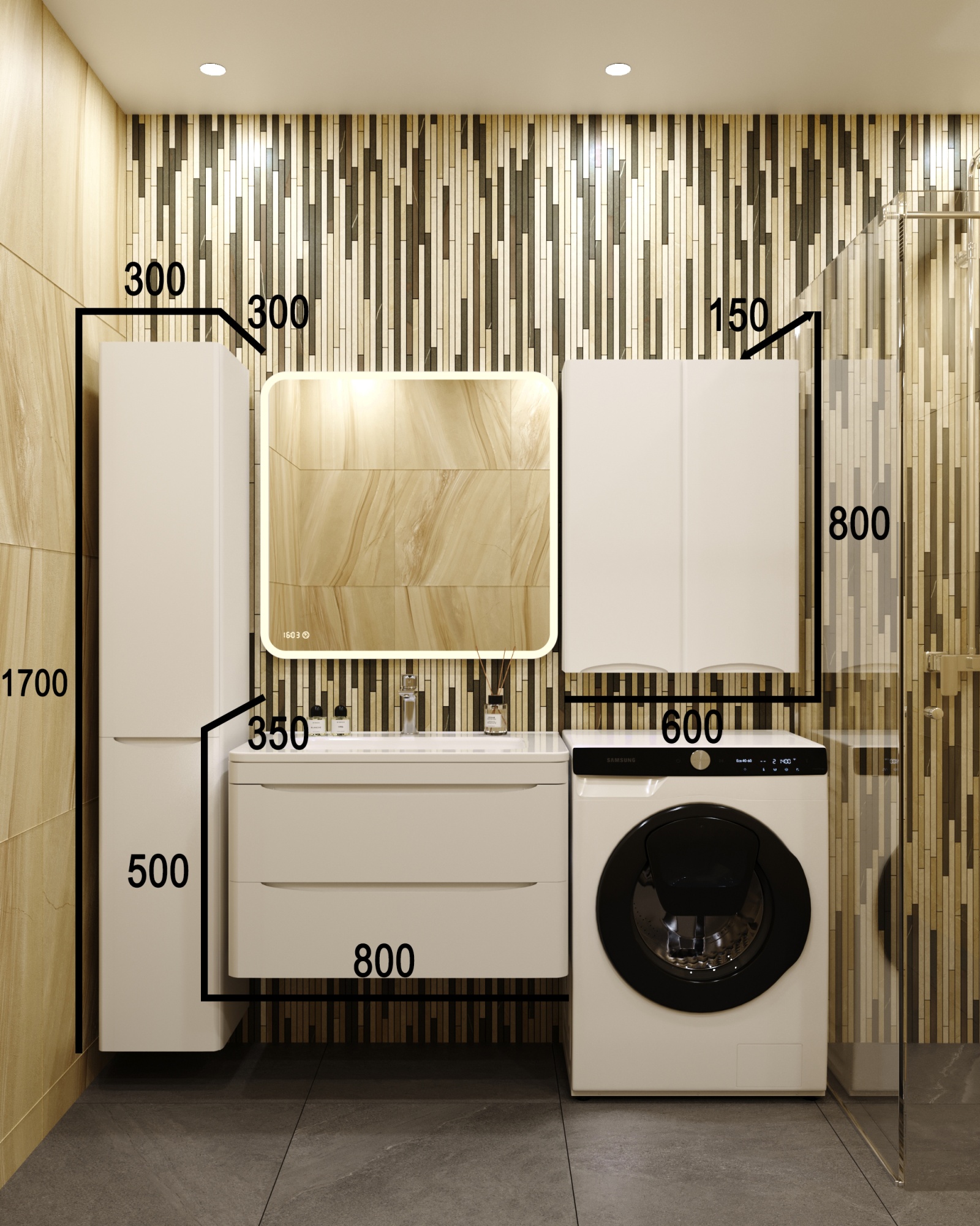 Тумба подвесная "Бергамо мини 80" (2 ящ.) Люкс антискрейтч белый, PLUS