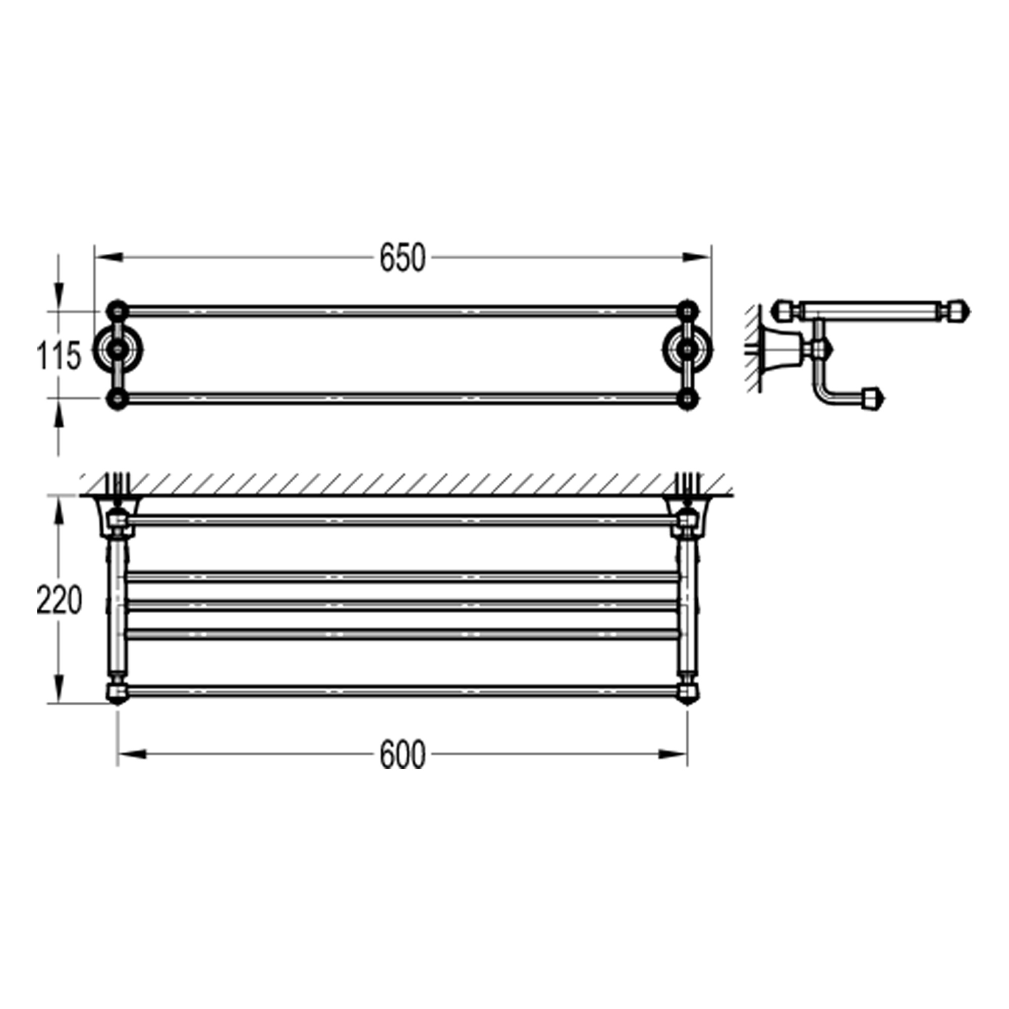 Полотенцедержатель с полкой Swedbe Terracotta Art 2536