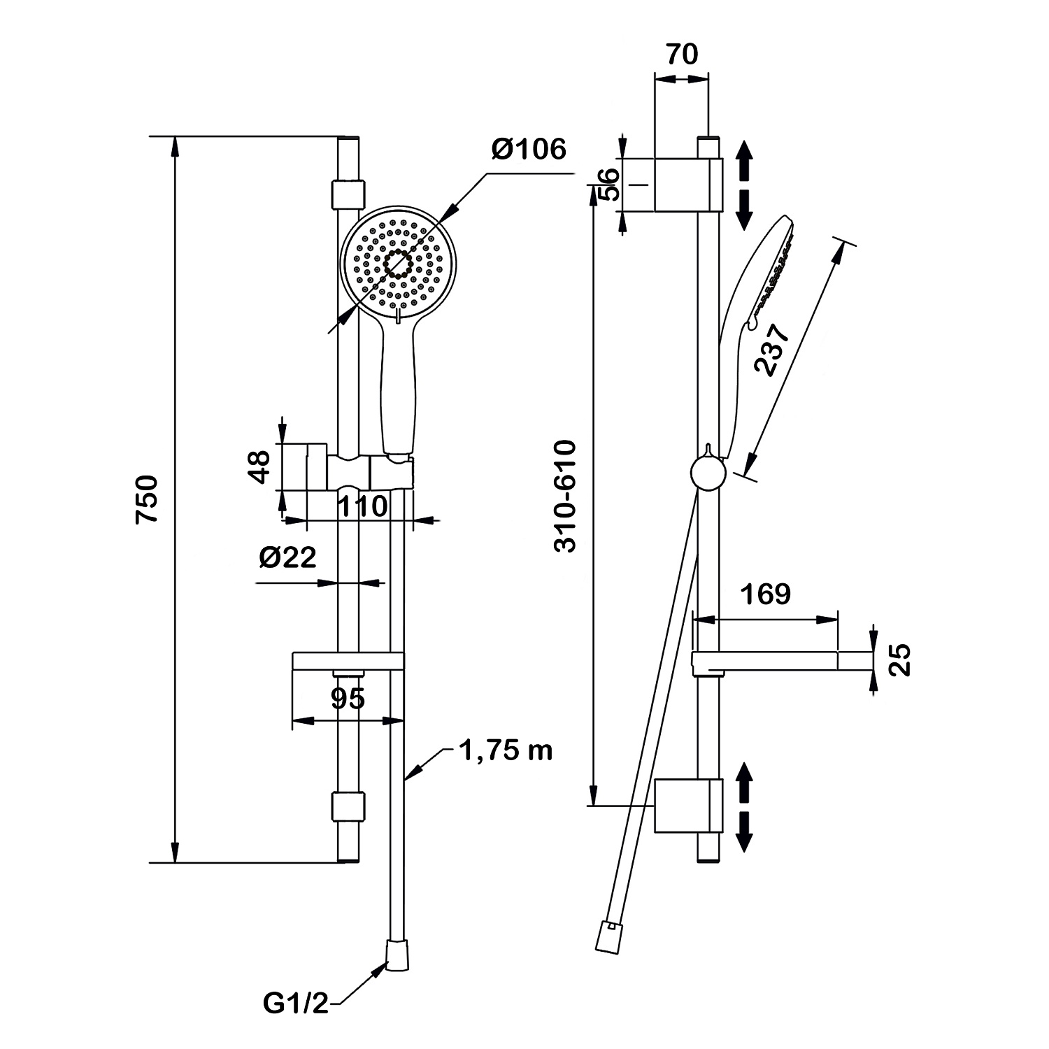 Душевой комплект Swedbe Hermes 5110B