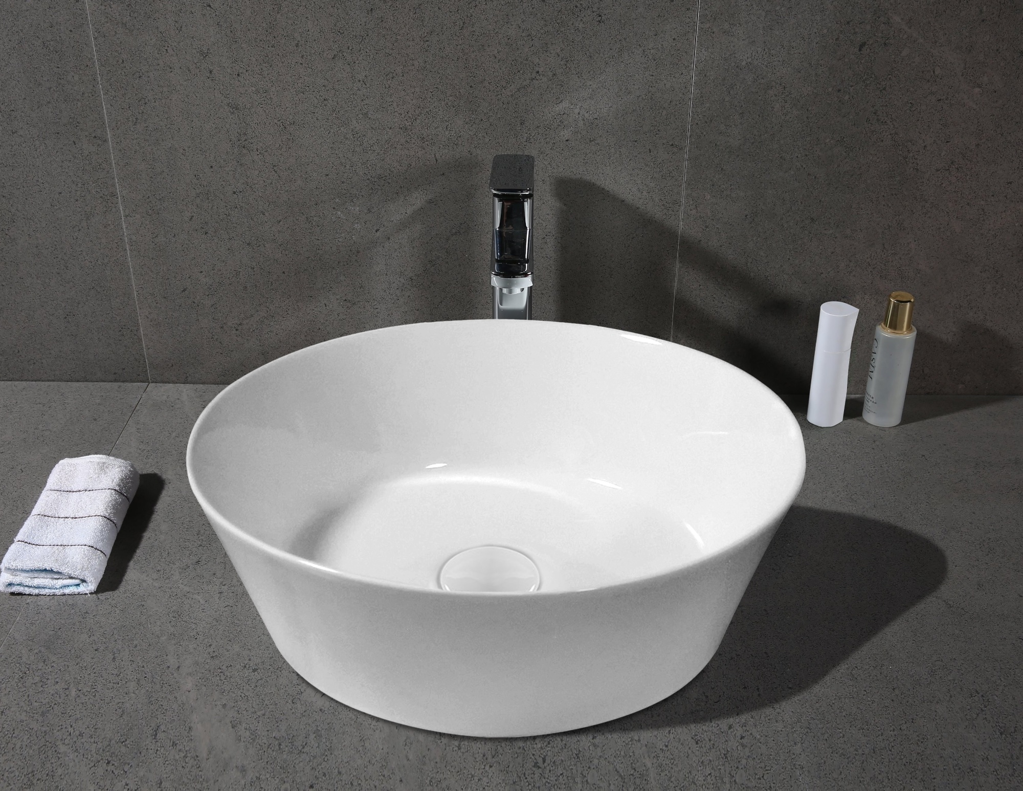 Раковина CR0079A накладная, белая, круглая, 360х360х120 Ceruttispa