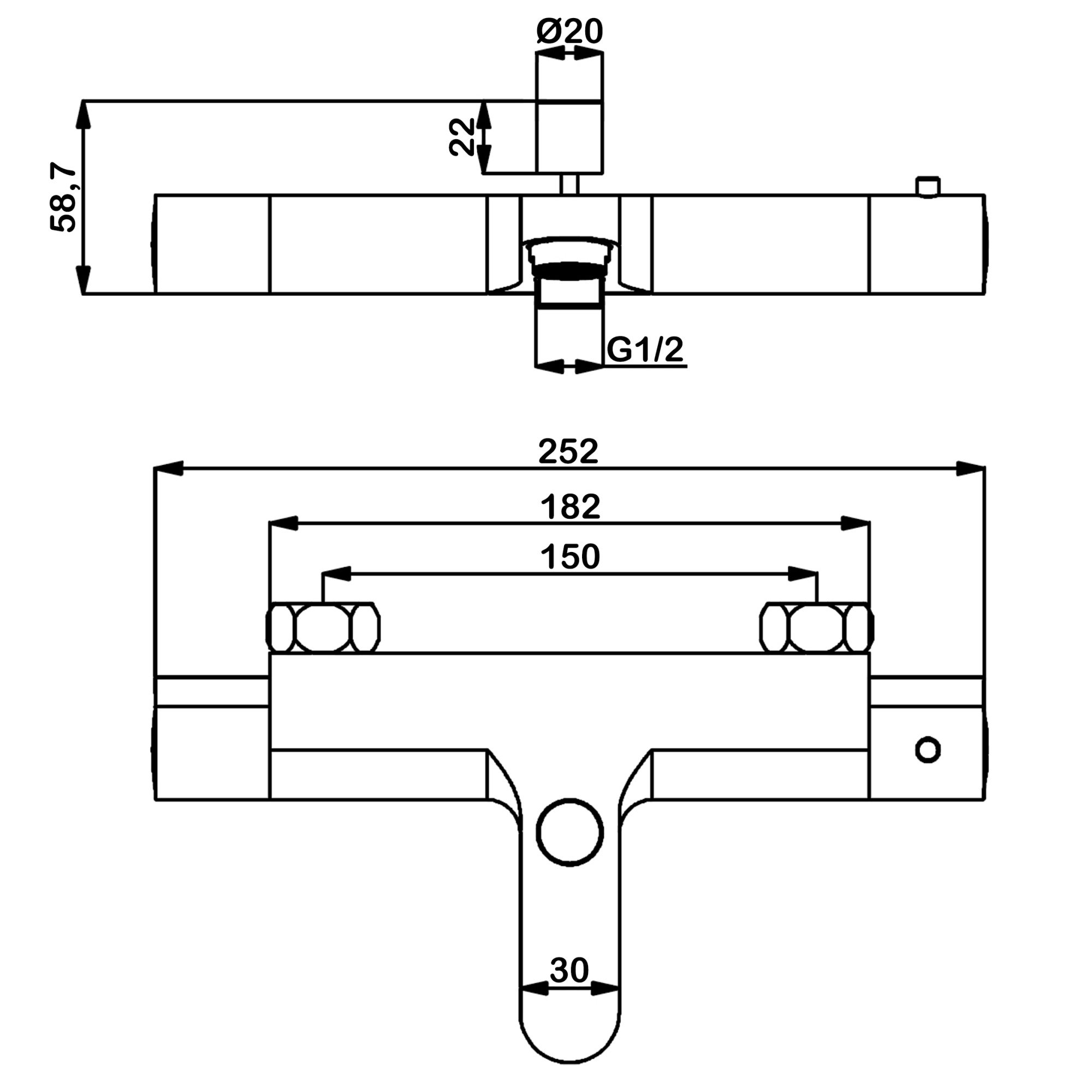 Смеситель Swedbe Mercury 9060 термостатический для ванны/душа