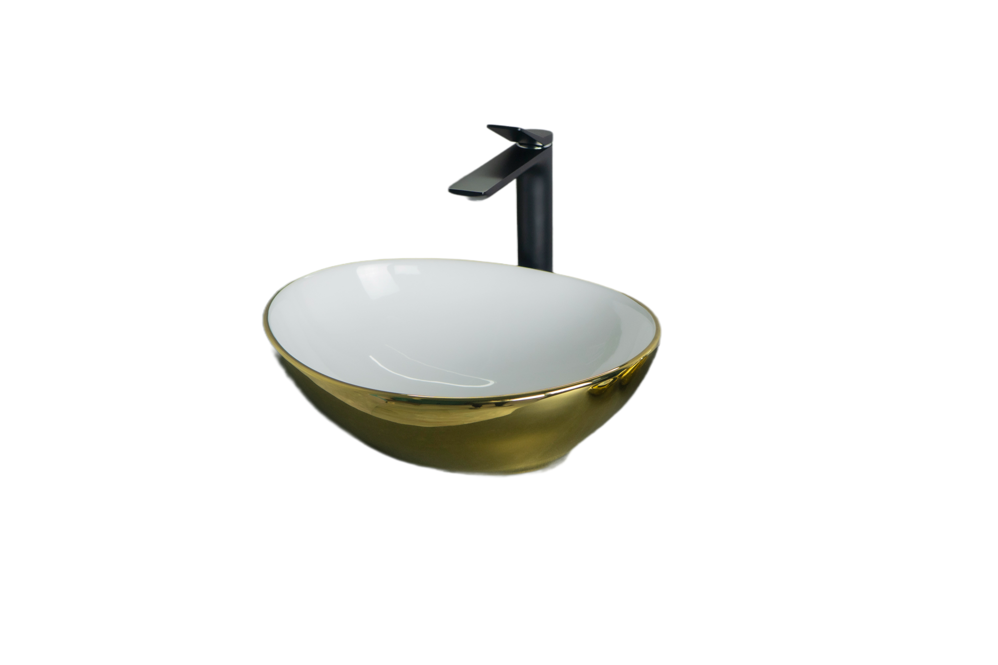 Раковина Gid Nc999 52229 накладная белая / золото 41x34x15