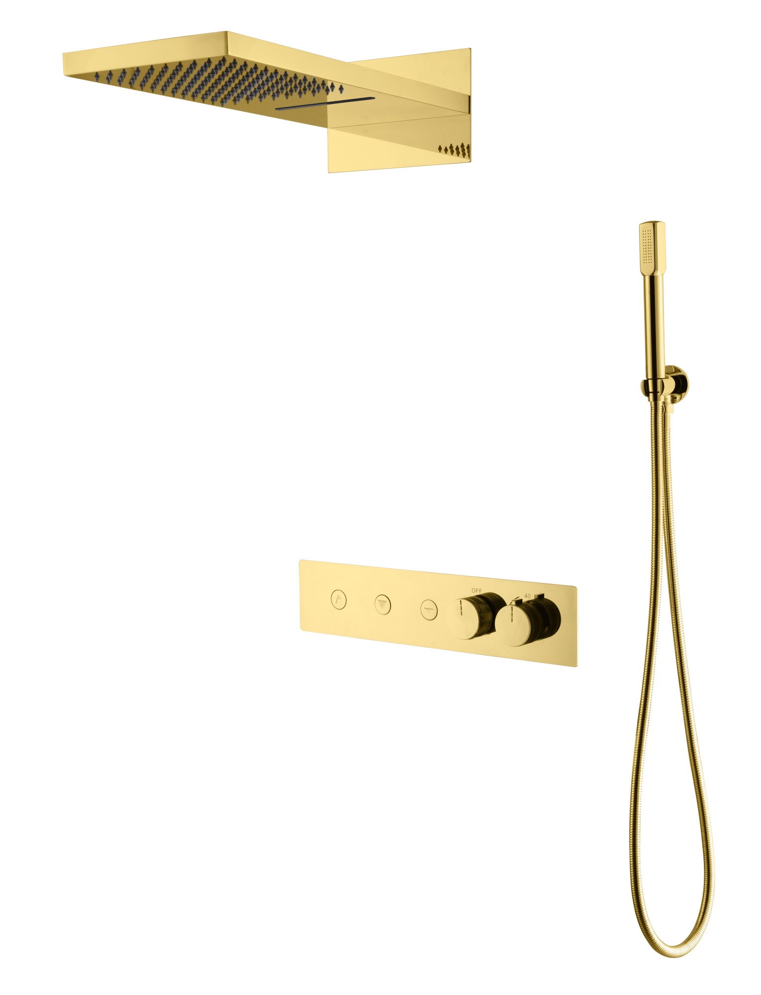 Встроенная душевая система FUSION, трехпозиционная MAT GOLD