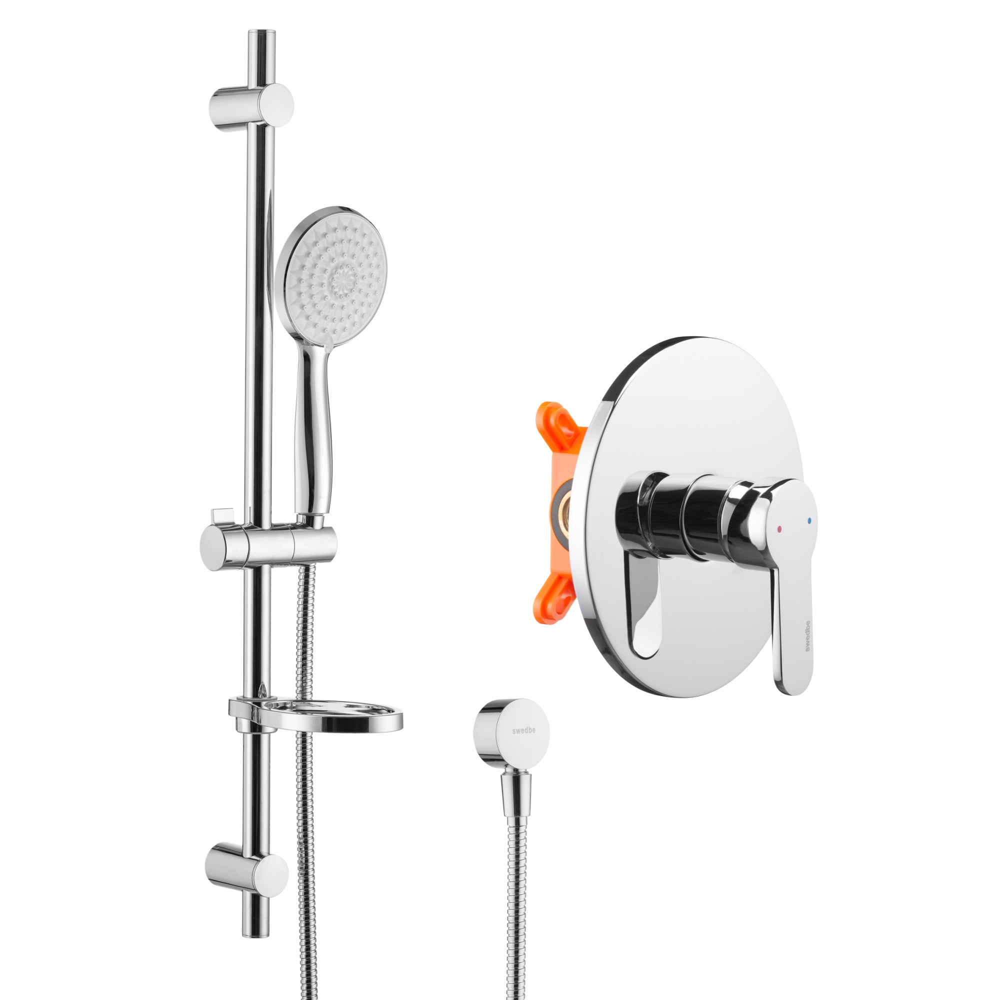 Душевой комплект со встраиваемым смесителем (с монтажным боксом) Swedbe Platta 5528G1