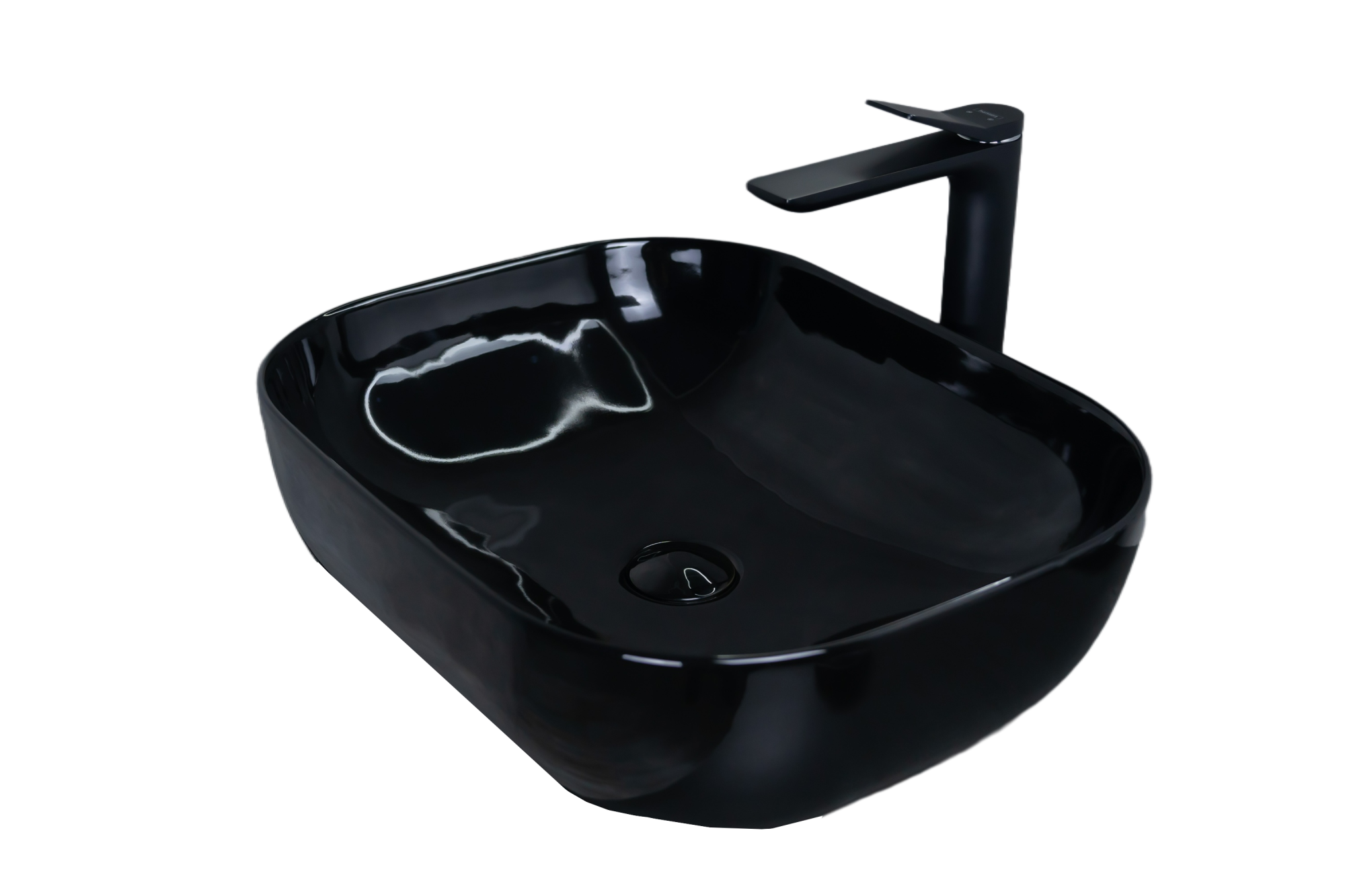 Раковина Gid BL1302 53347 накладная черная глянцевая 50x40x14