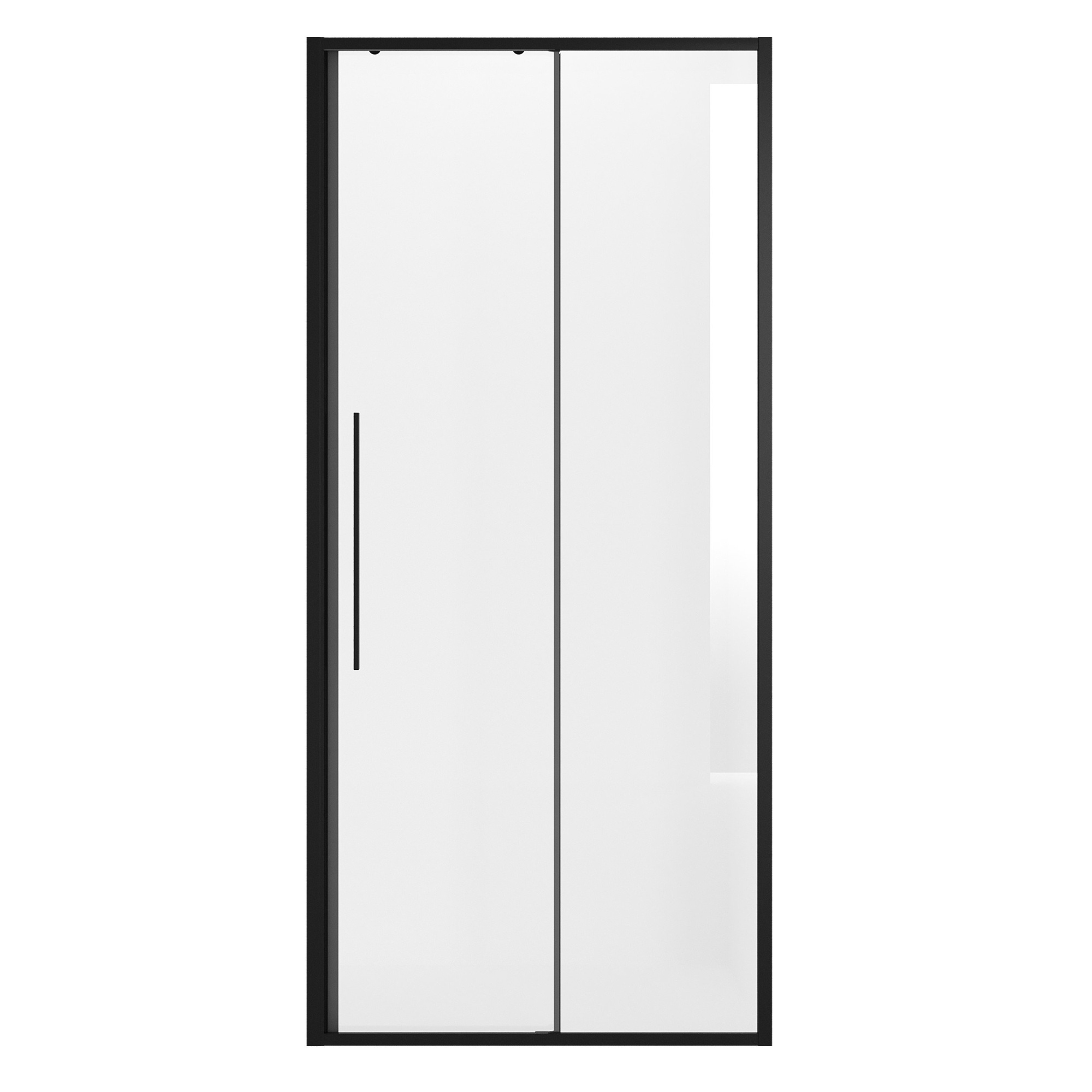 Дверь в нишу NG-84-10AB (100*195) черный матовый, стекло прозрачное