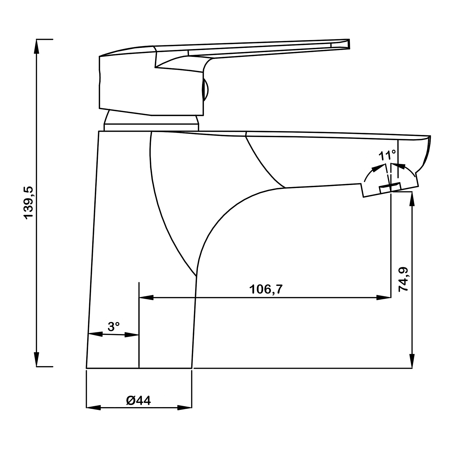 Смеситель для раковины Swedbe Mars 1710