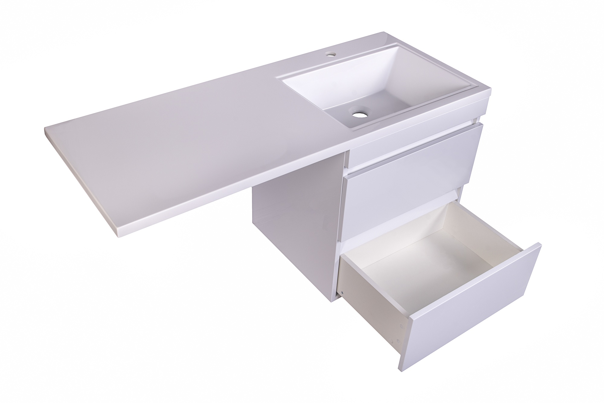 Тумба подвесная "Даллас 115", Люкс белый, PLUS