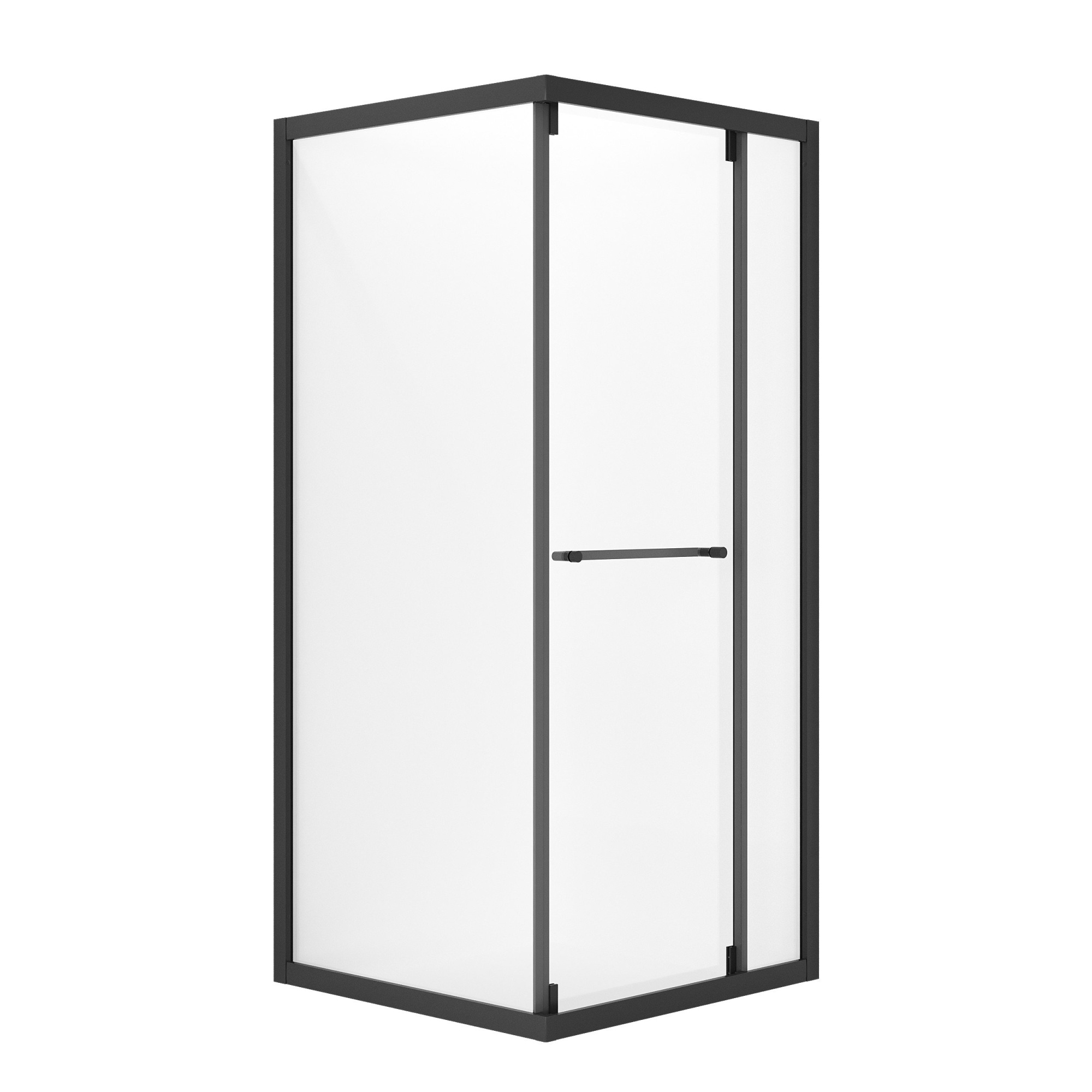 Душевое ограждение NG-6835-34BLACK (100*100*195) квадрат, раздвижная, черный матов, стекло прозраче